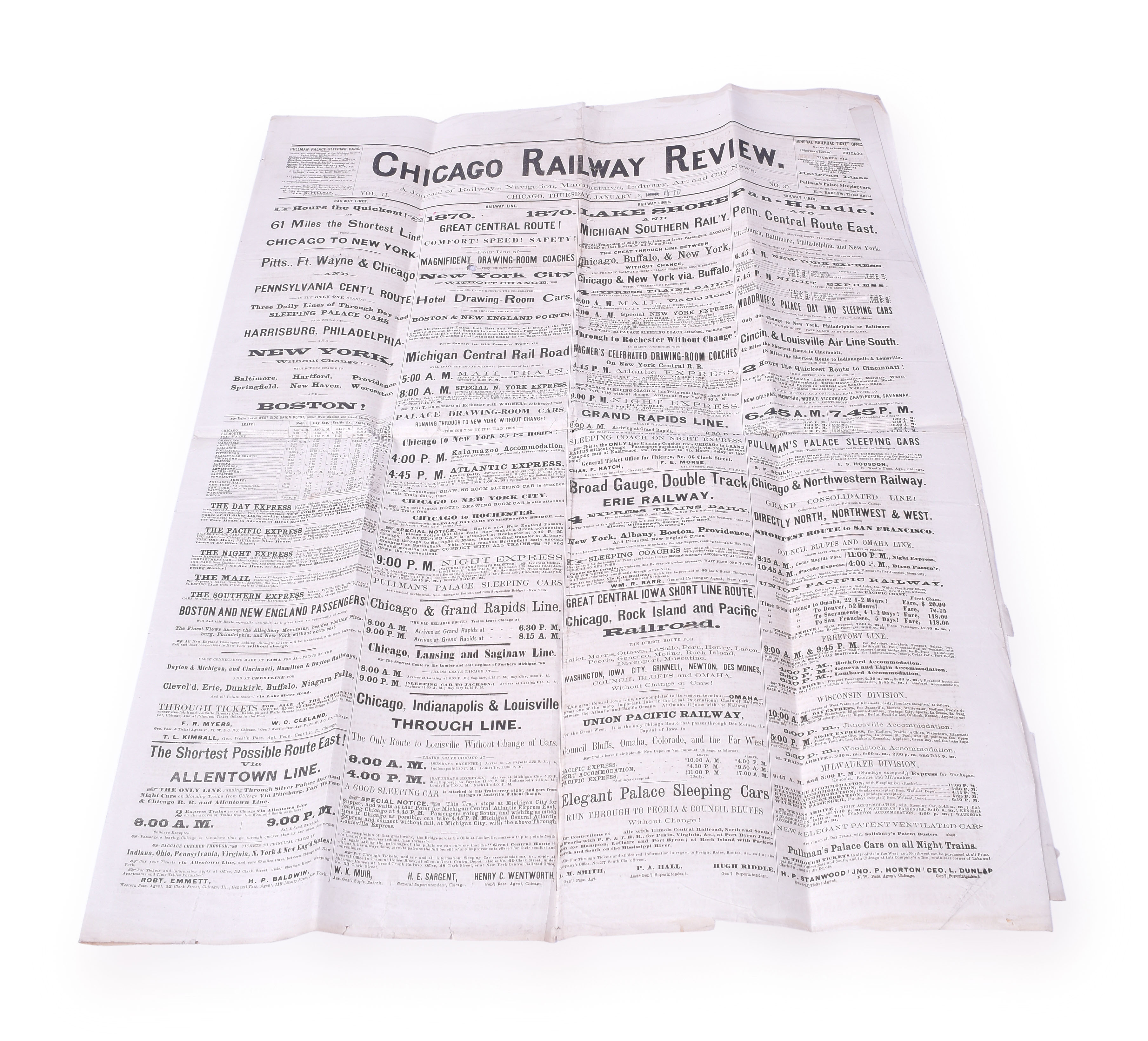 74 - Chicago Railway Review - January 13, 1870 - Burlington & Missouri River Completion Notice - From the CB&Q Company Archives thumbnail