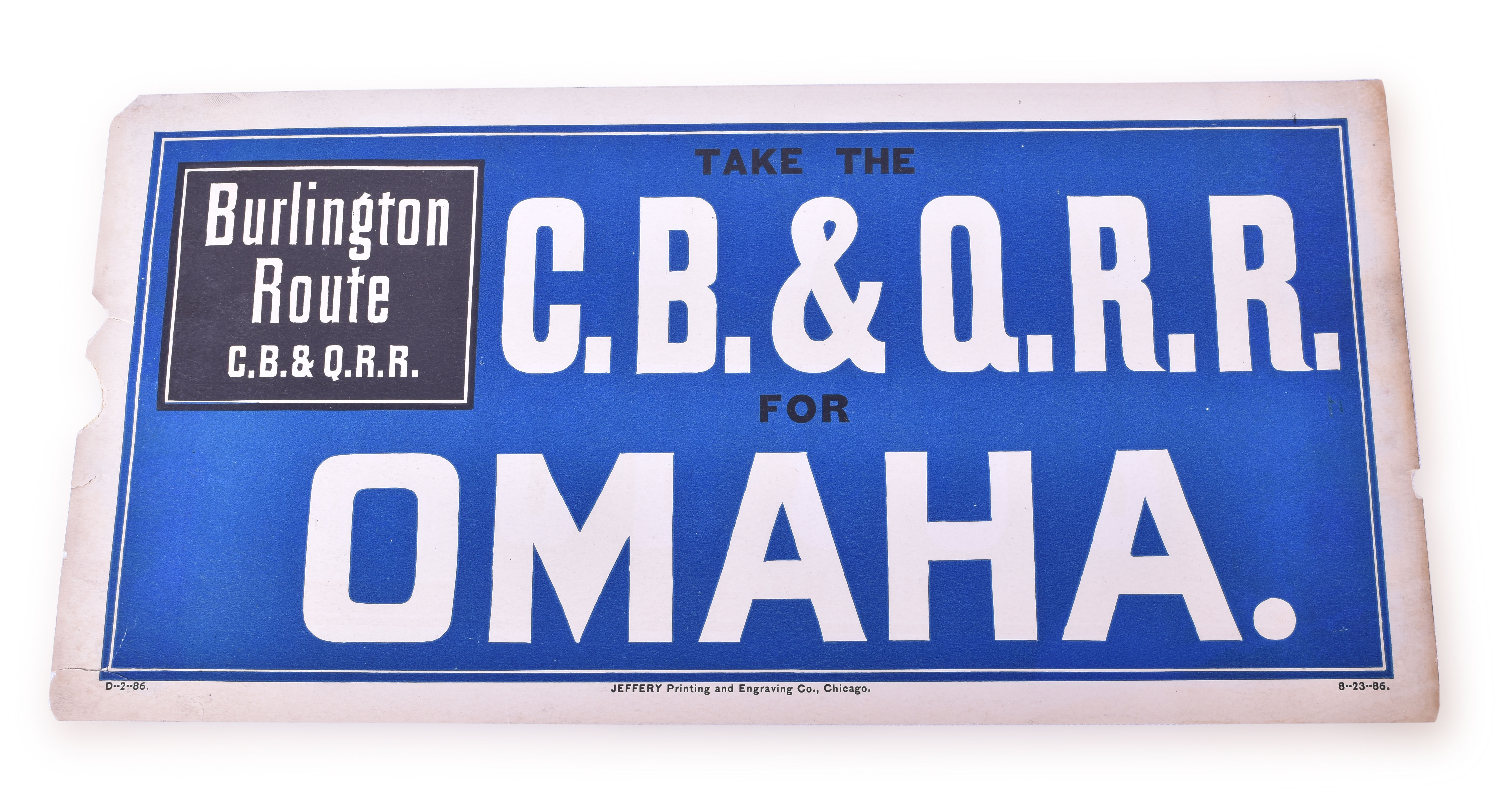 92 - CB&Q / Chicago, Burlington & Quincy Railroad 1886 