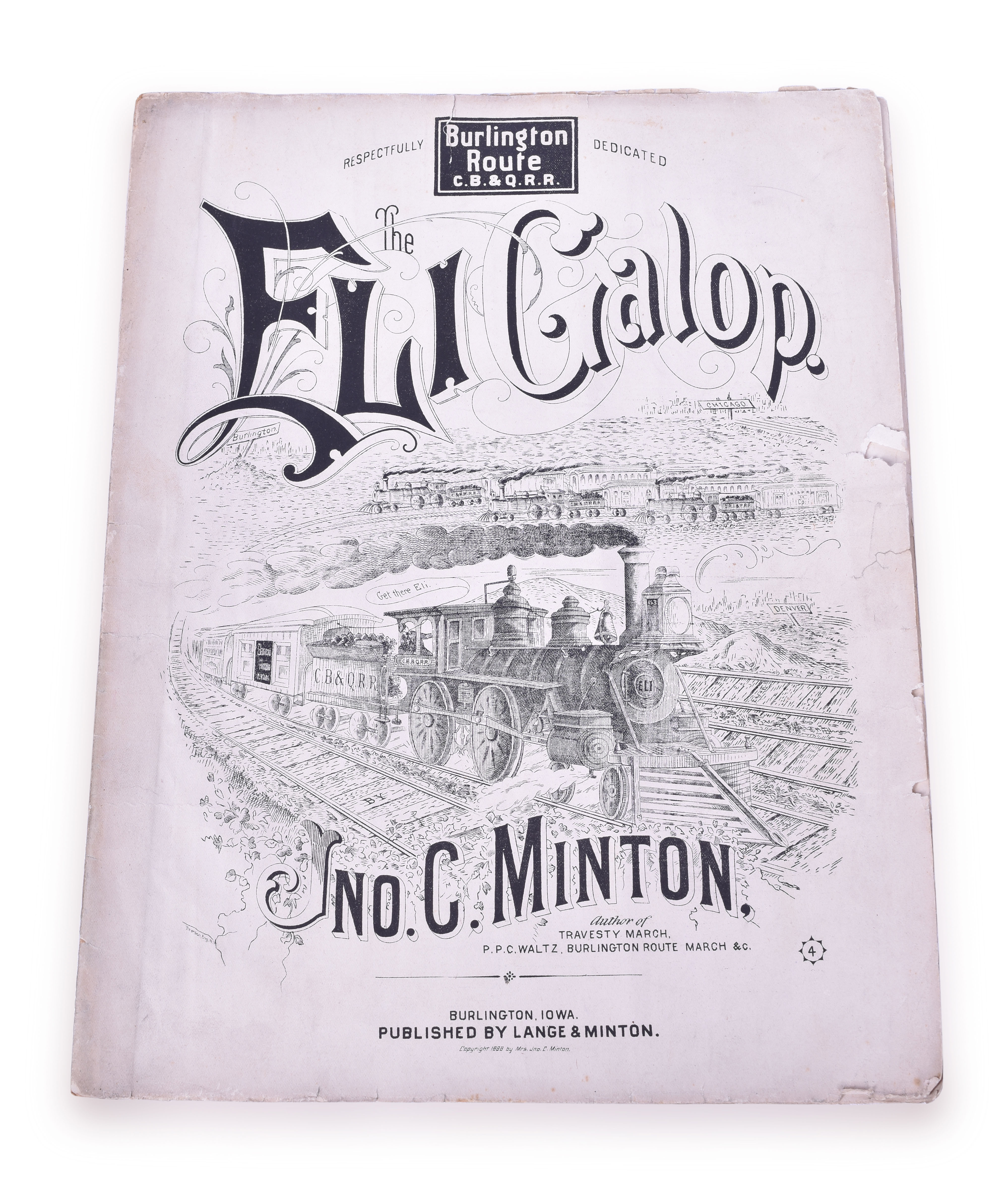 99 - The Eli Gallop - Original CB&Q / Burlington Route Railroad 1888 Sheet Music thumbnail