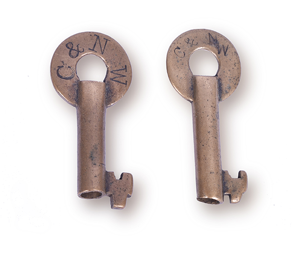 113 - Pair of Chicago and Northwestern / C&NW Railroad Switch Keys thumbnail