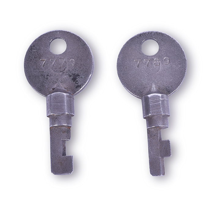 119 - Pair of Railroad Locomotive Lock Keys thumbnail
