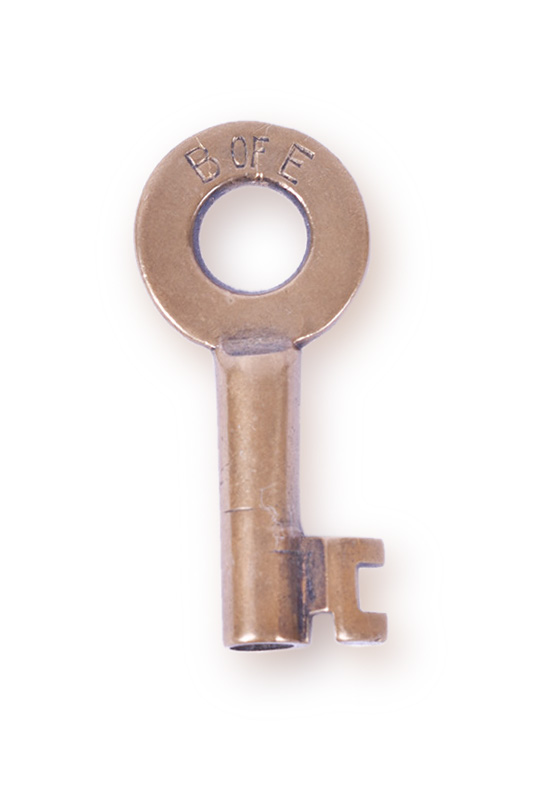138 - Bureau of Explosives Brass Railroad Key thumbnail