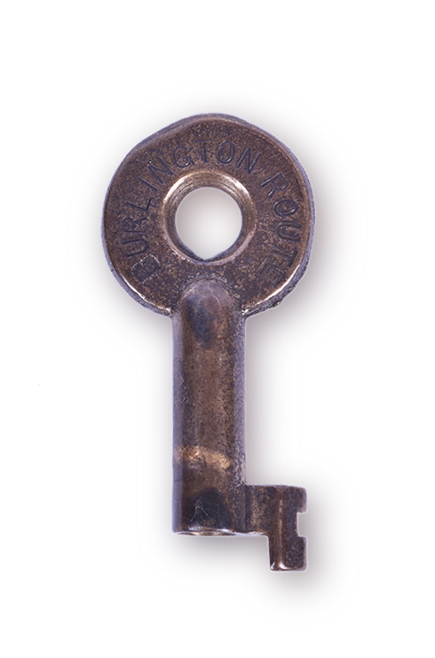 153 - CB&Q / Burlington Route Railroad A&W Switch Key thumbnail