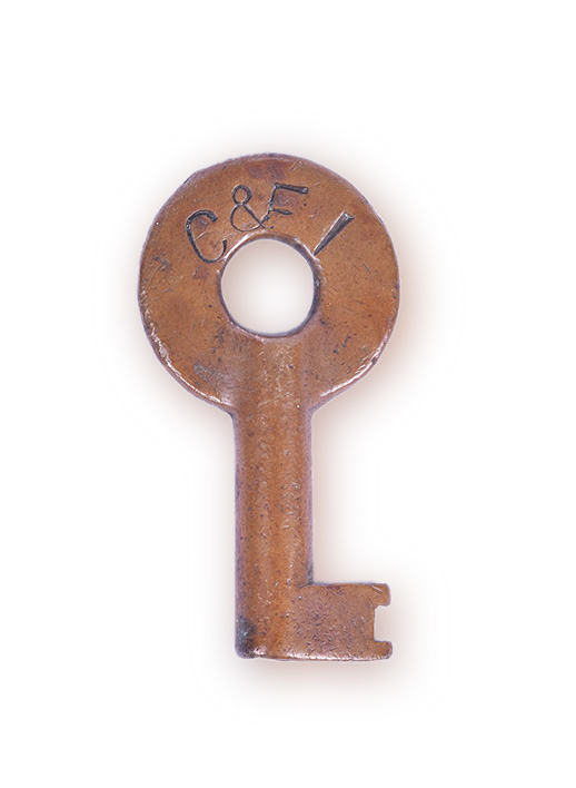 154 - Chicago & Eastern Illinois Railroad Brass Key. thumbnail