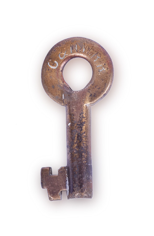 156 - Chicago & Northwestern Railroad Bohannan Switch Key w/ Serial Number thumbnail