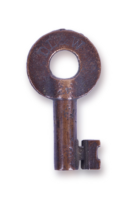 169 - Delaware Lackawanna & Western Railroad Fraim Brass Key thumbnail