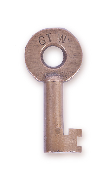 177 - Grand Trunk Western Railroad Brass Adlake Key thumbnail
