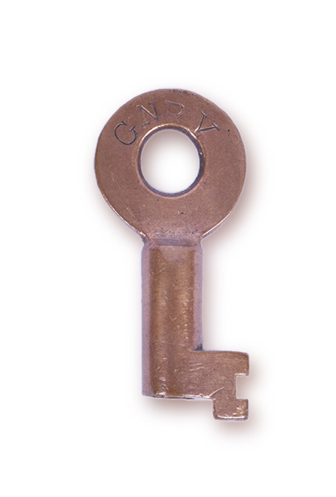 178 - Great Northern Railway Brass Key w/ Serial Number thumbnail