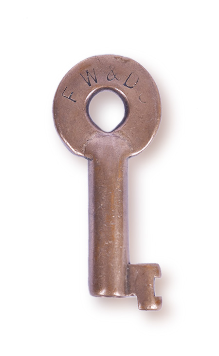 180 - Fort Worth & Denver Railway Brass Adlake Key thumbnail