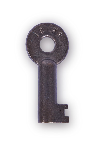185 - Illinois Central Brass Railroad Key thumbnail