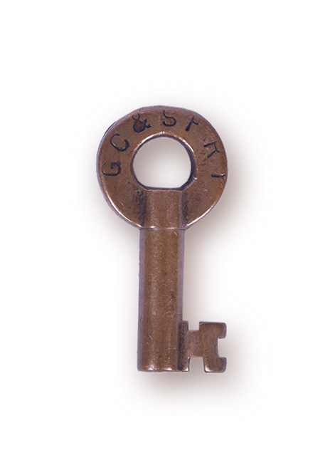 190 - Gulf, Colorado & Santa Fe Adlake Switch Key w/ Serial Number thumbnail
