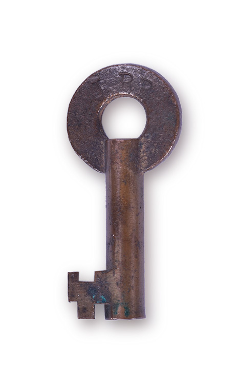 196 - Brass Railroad Key Stamped J RR thumbnail