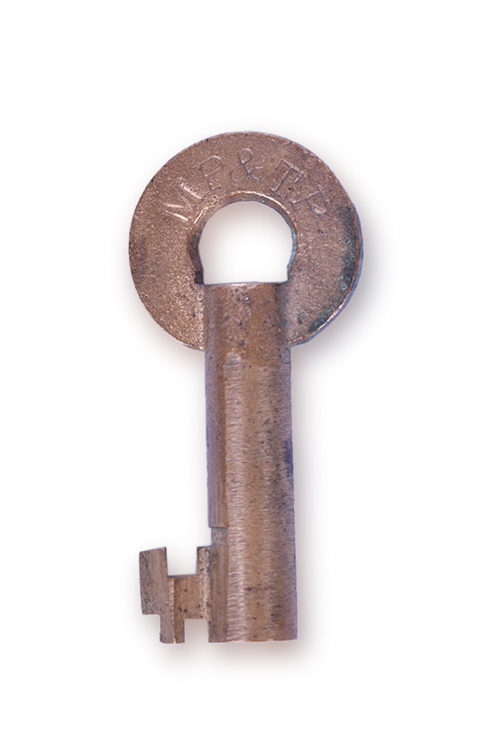 206 - Missouri Pacific / Texas Pacific Railroad Brass Key w/ Serial Number thumbnail