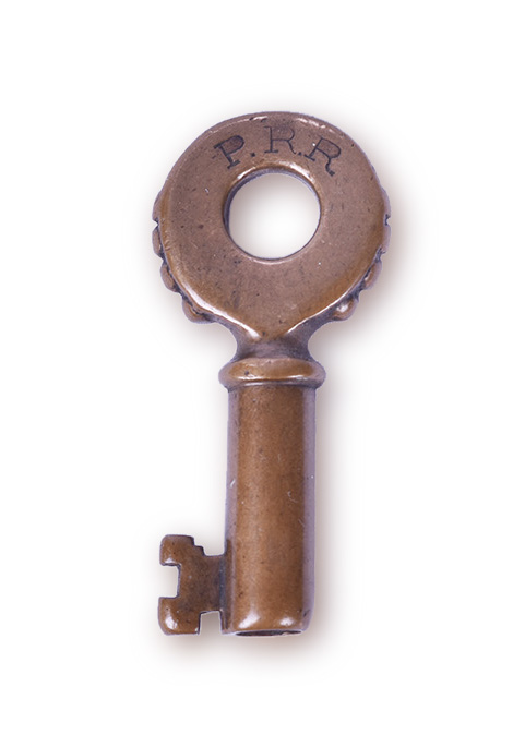 215 - Pennsylvania Railroad Fraim Knobby Hilt Key w/ Serial Number and 