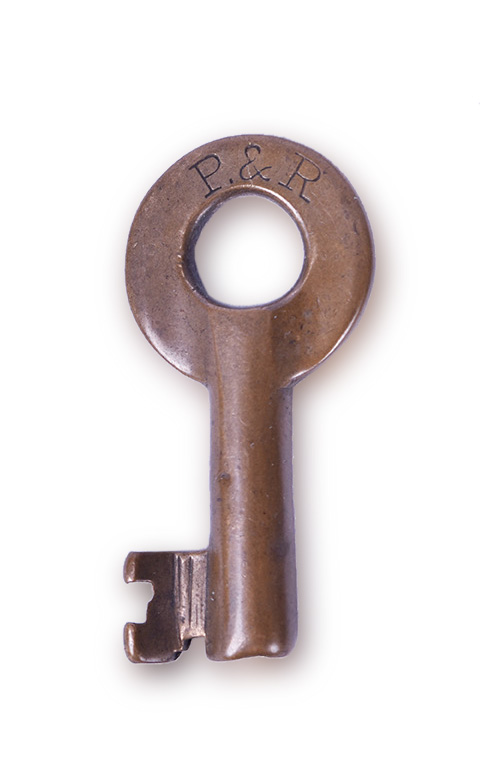 222 - Philadelphia & Reading Railroad Fraim Key w/ Serial Number thumbnail