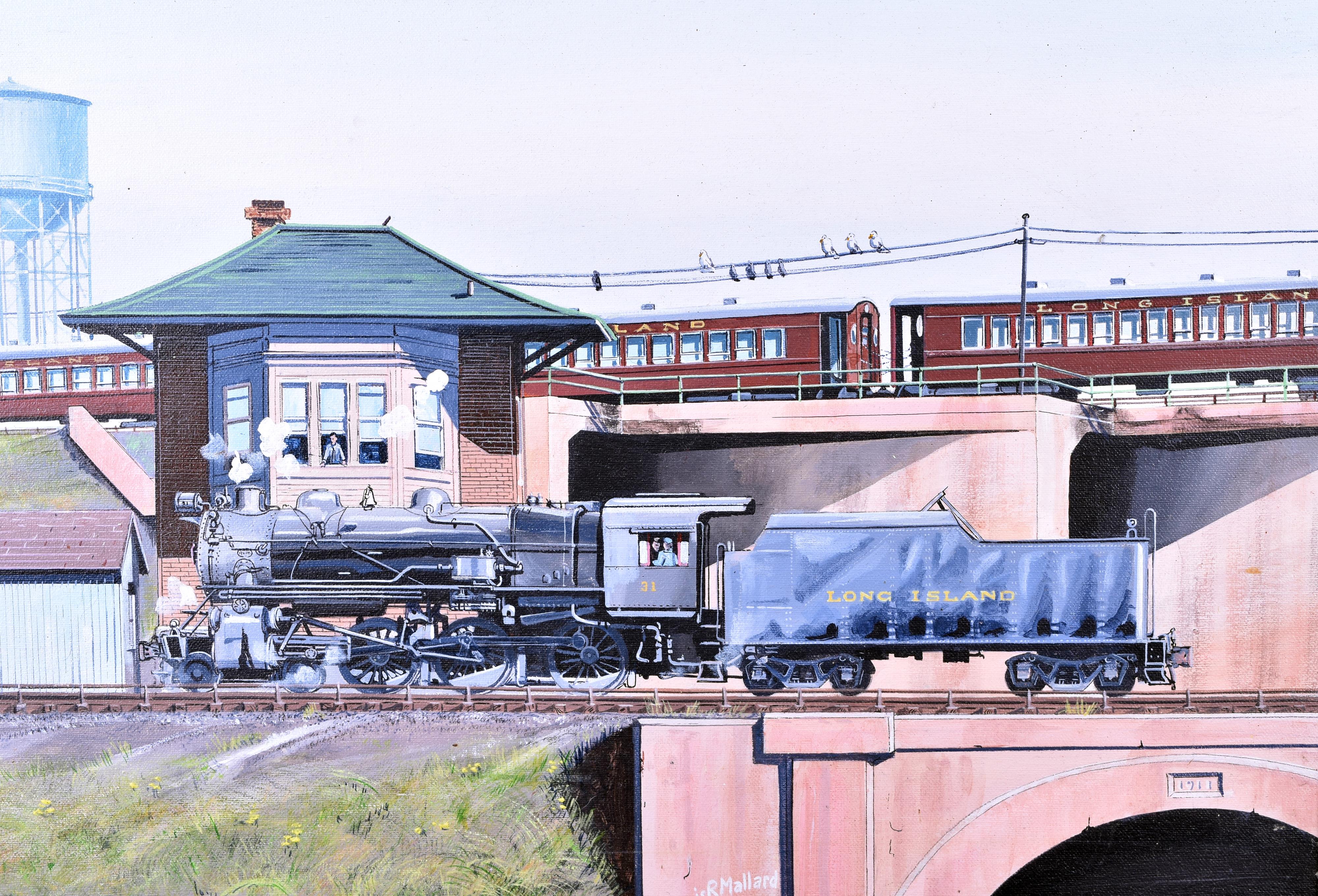 301 - Long Island Railroad 4-6-0 Locomotive Passing a Switch Tower thumbnail