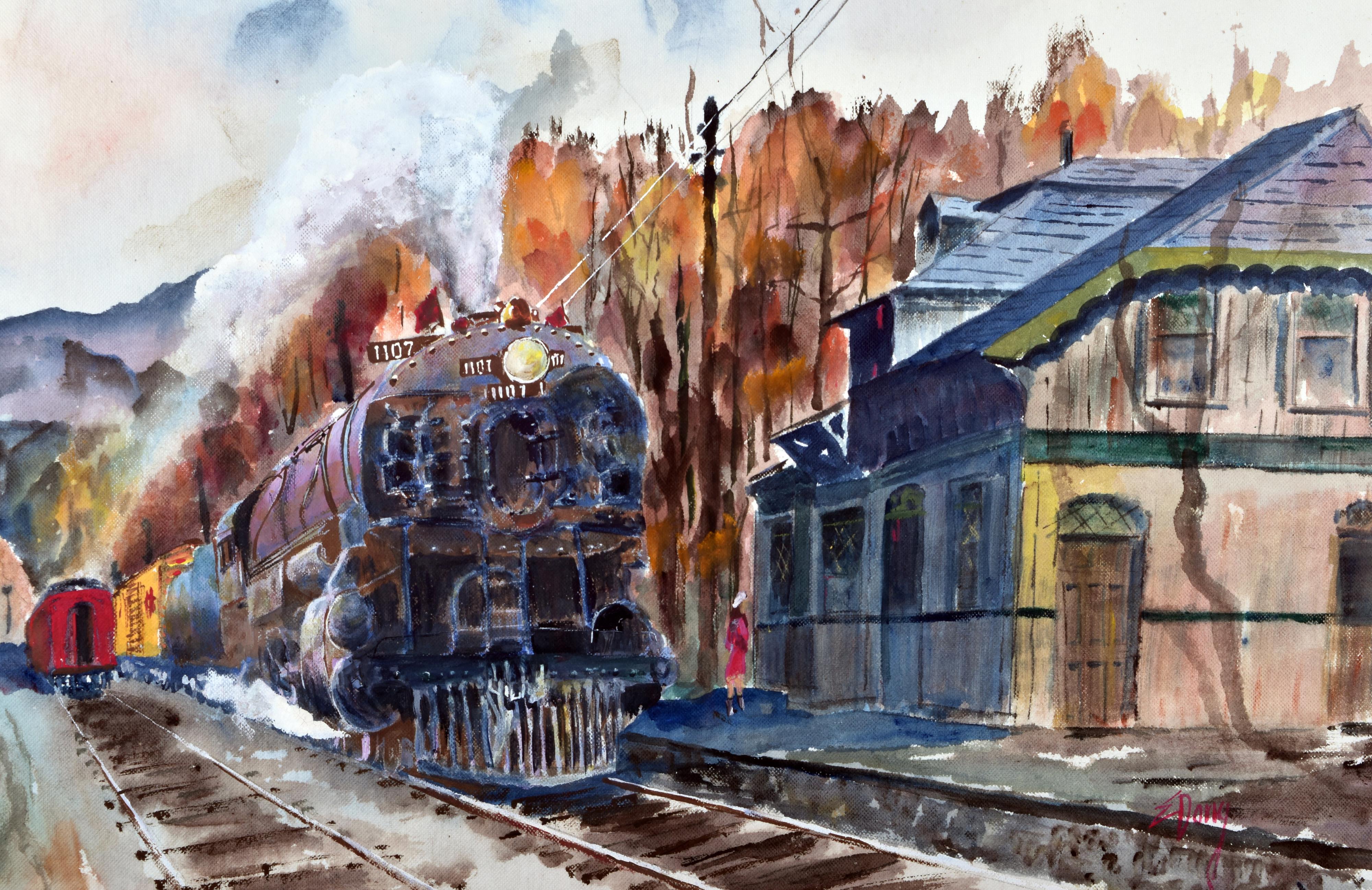 302 - Untitled Baldwin Mallet Steam Locomotive in a Fall Landscape thumbnail