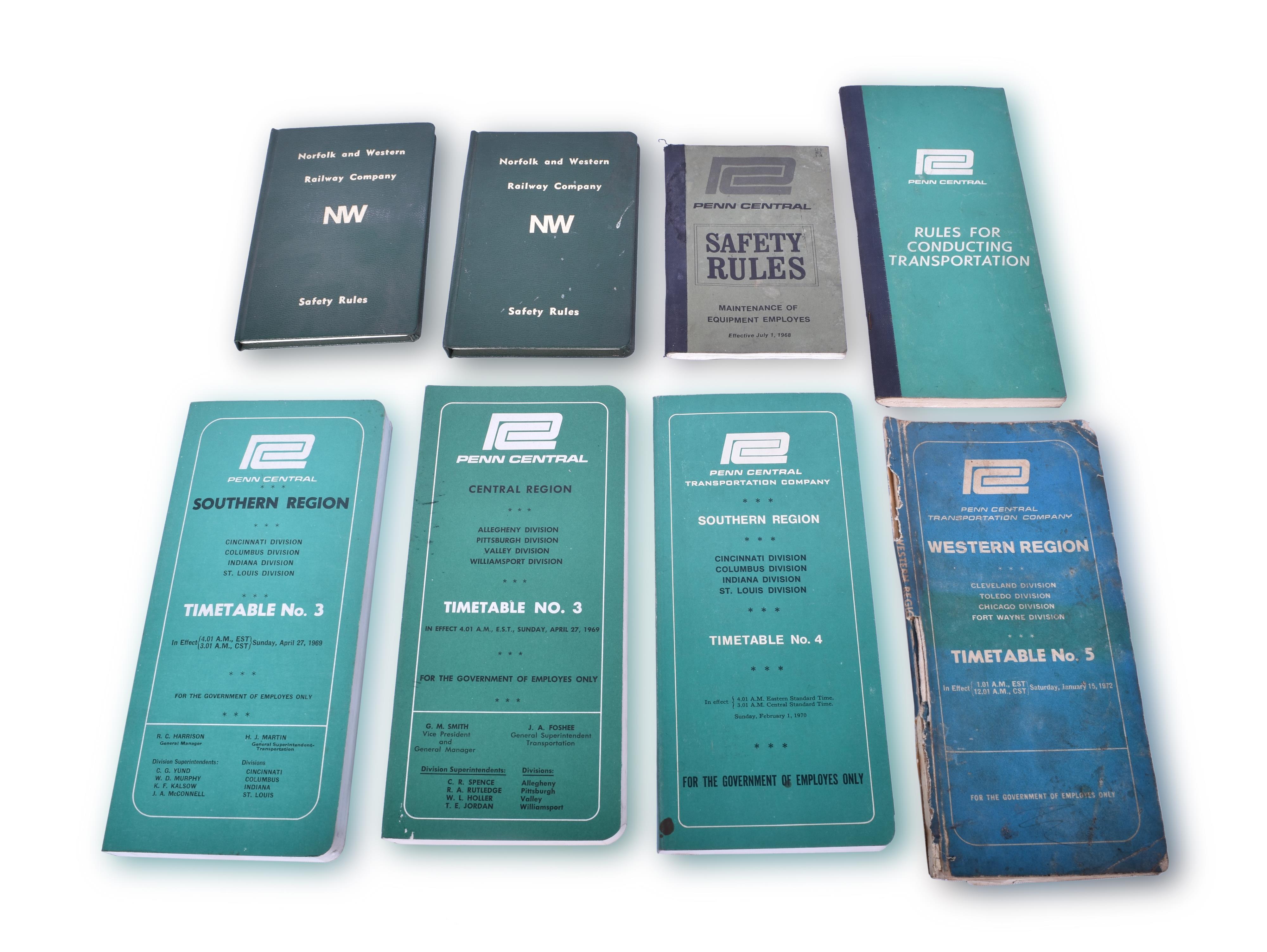 1 - Eight Norfolk and Western and Penn Central Rule Books and Timetables thumbnail