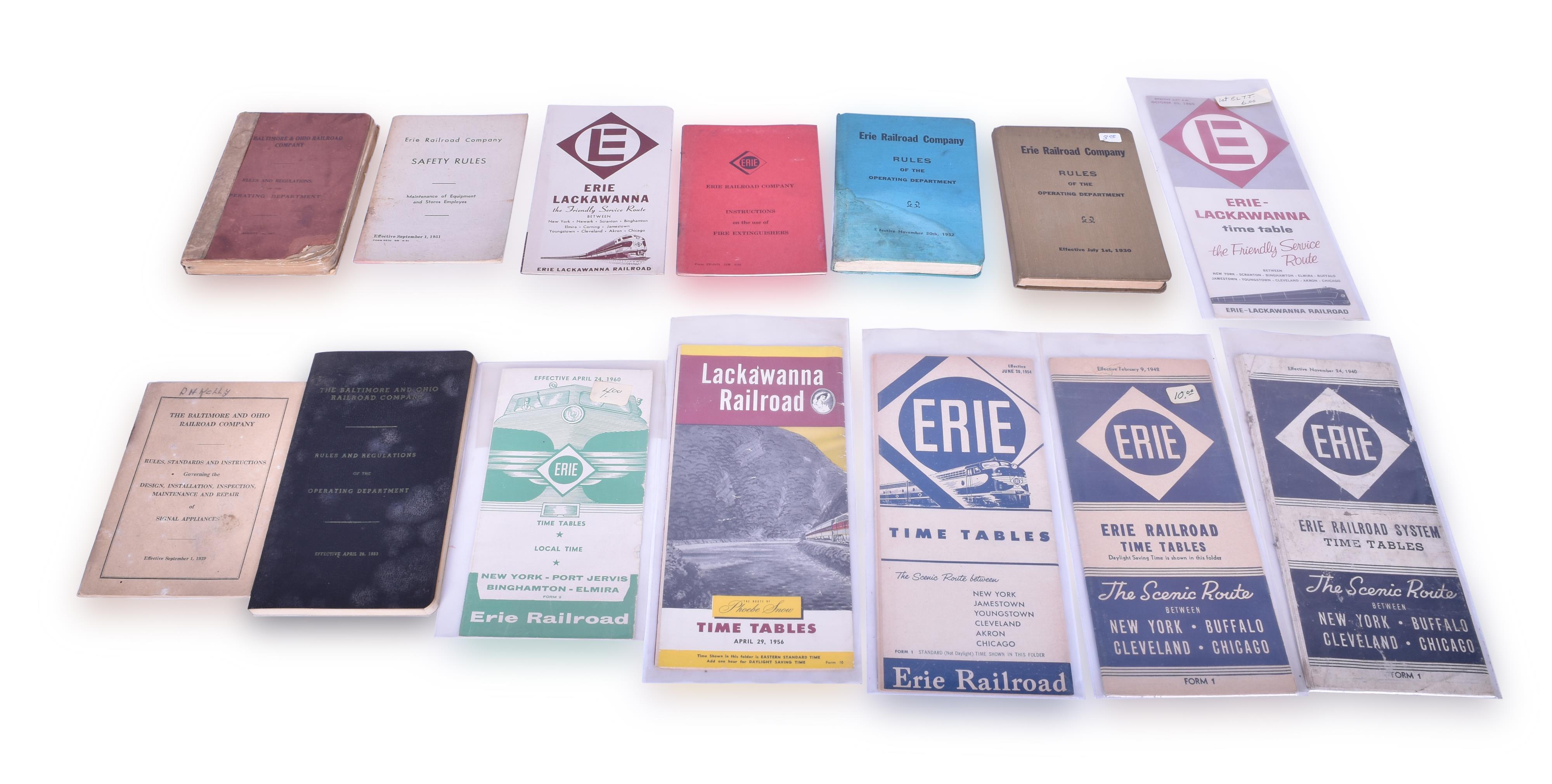 12 - Group of Baltimore and Ohio and Erie / Erie Lackawanna rule books and timetables - 1917, 1939, 1930, etc. thumbnail