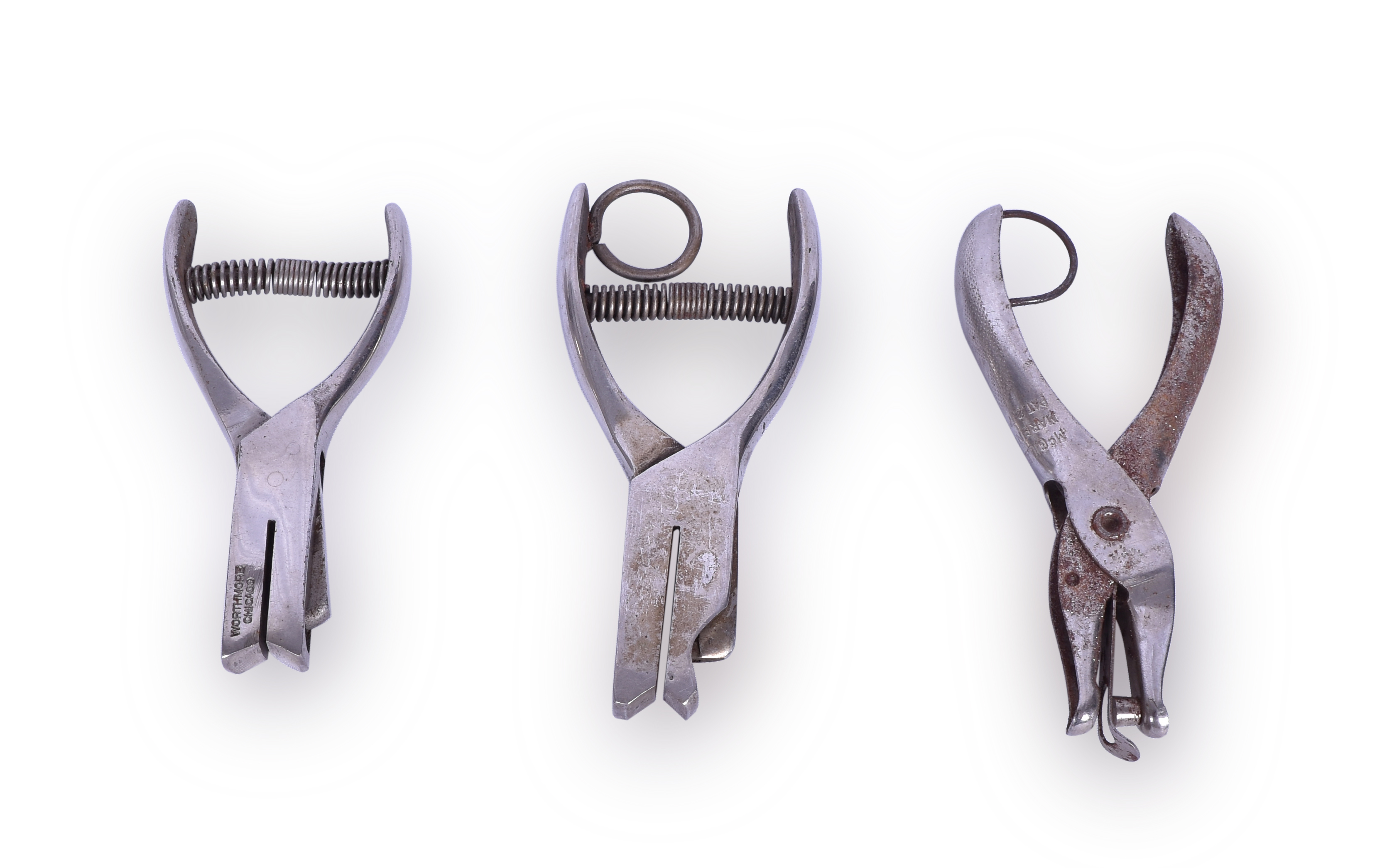 17 - Three Railroad Ticket Punches - McGill and Worthmore thumbnail