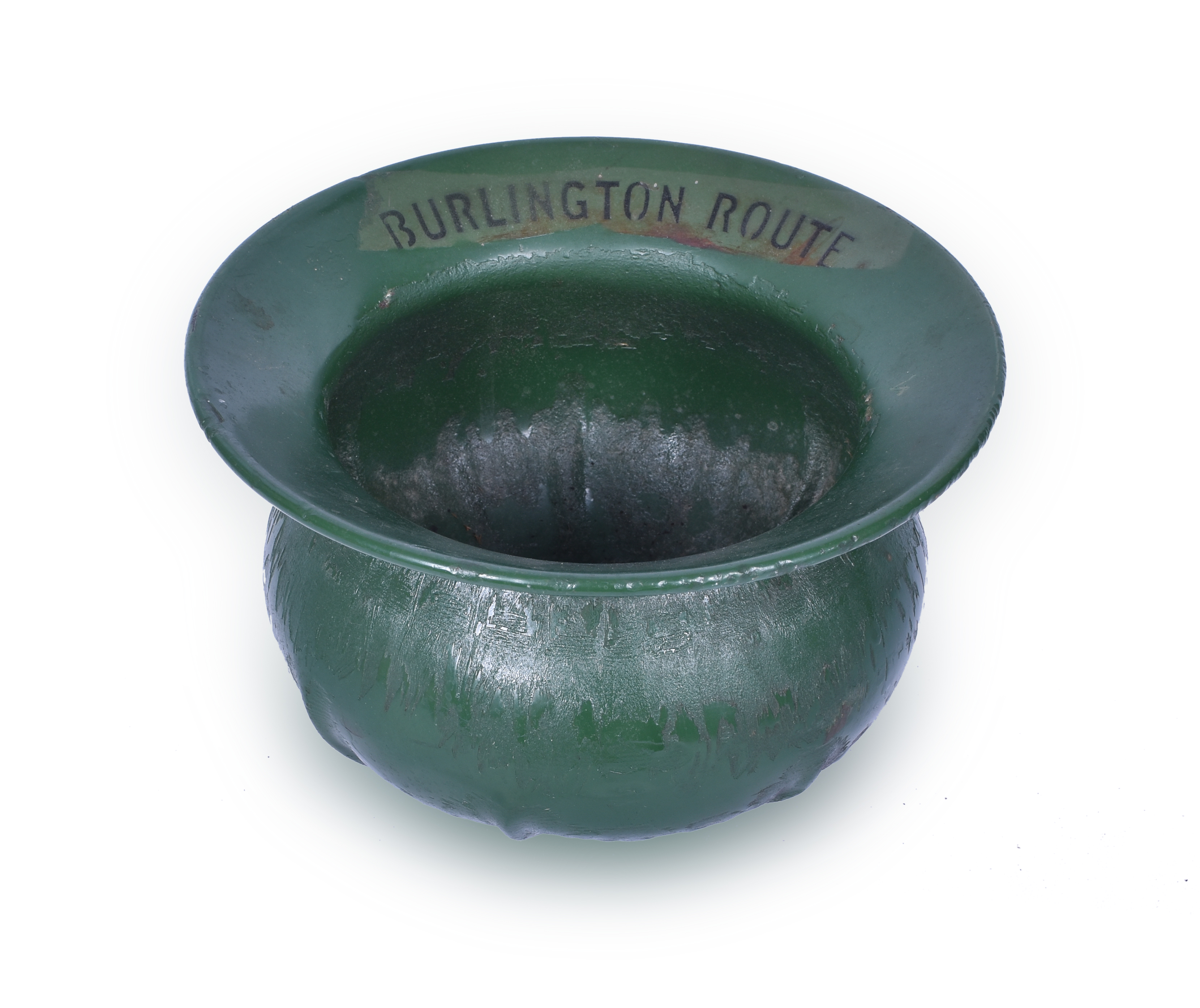 19 - CB&Q / Burlington Route Railroad Porcelain Spittoon thumbnail