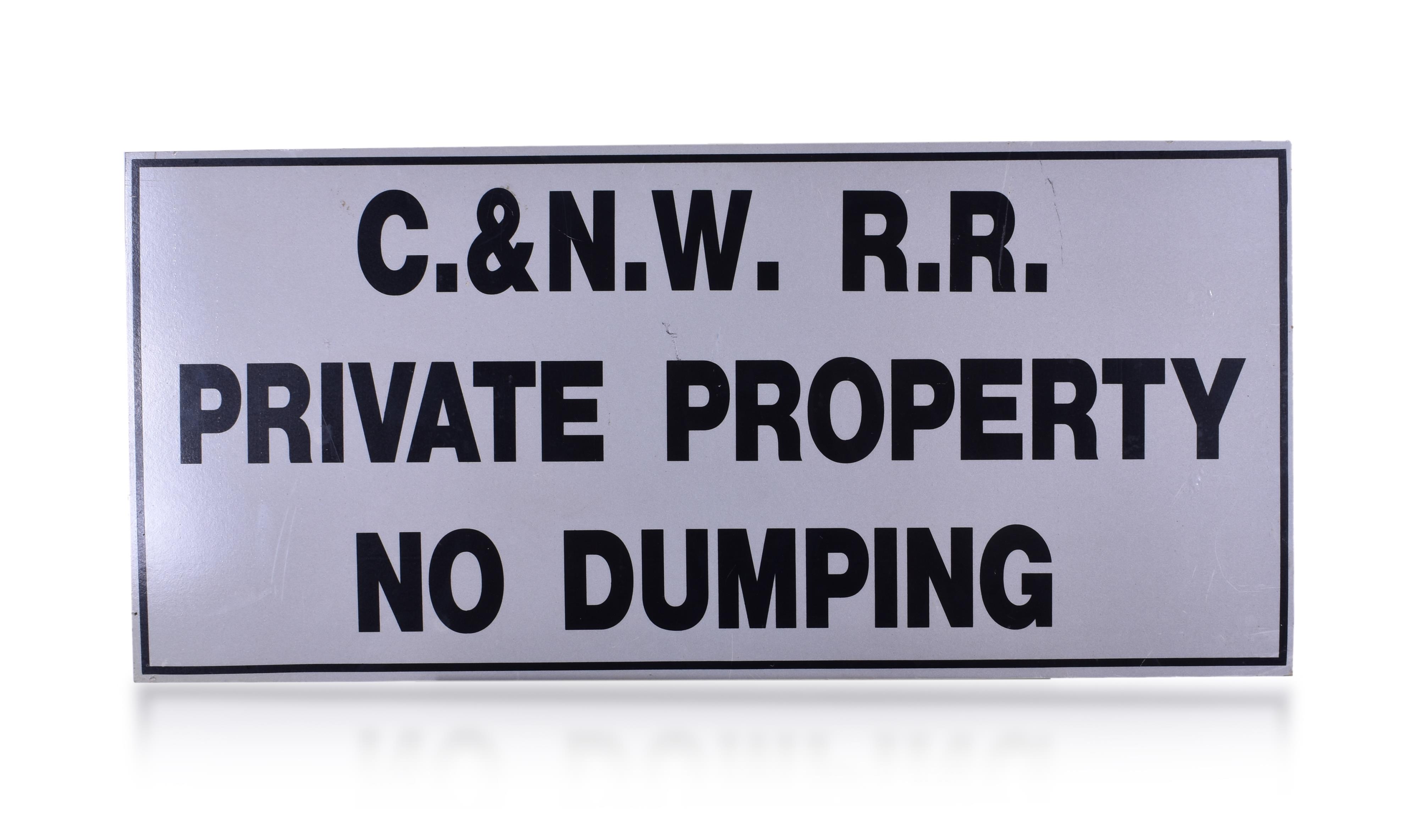 26 - Chicago and Northwestern Railroad Private Property Aluminum Sign thumbnail