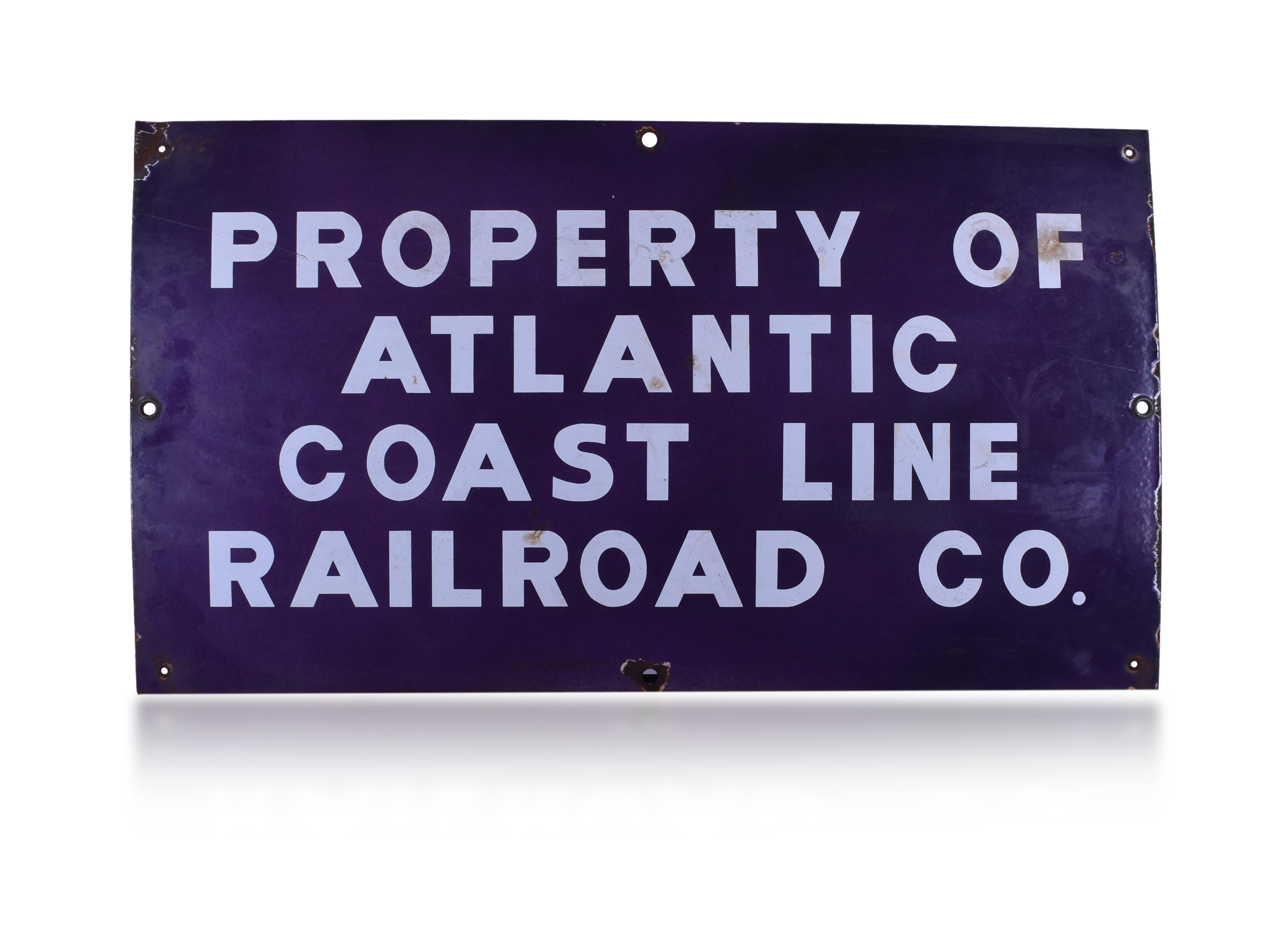 39 - Property of Atlantic Coast Line Railroad Co. Porcelain Sign thumbnail