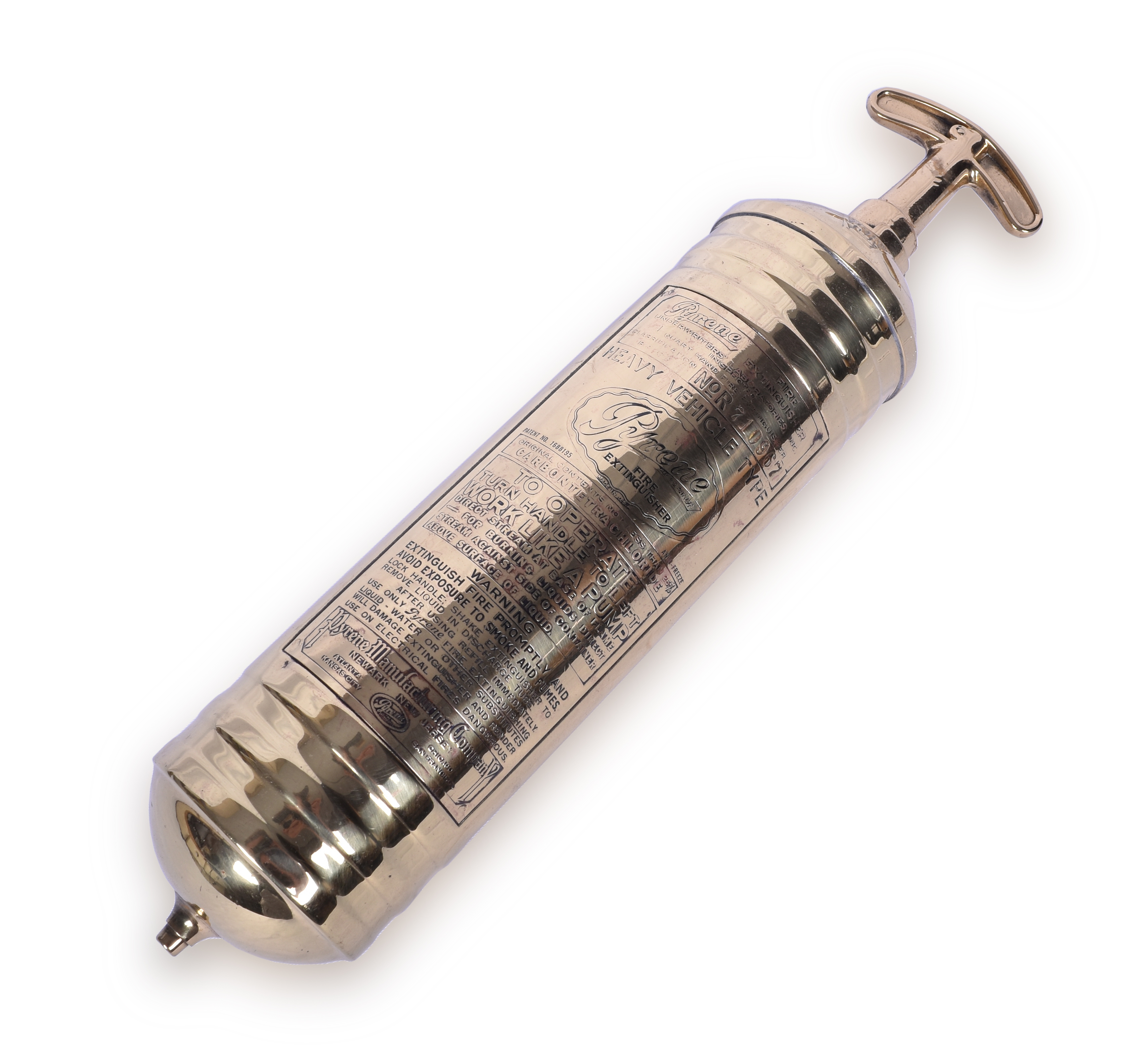 42 - Long Island Railroad Brass Pyrene Fire Extinguisher thumbnail
