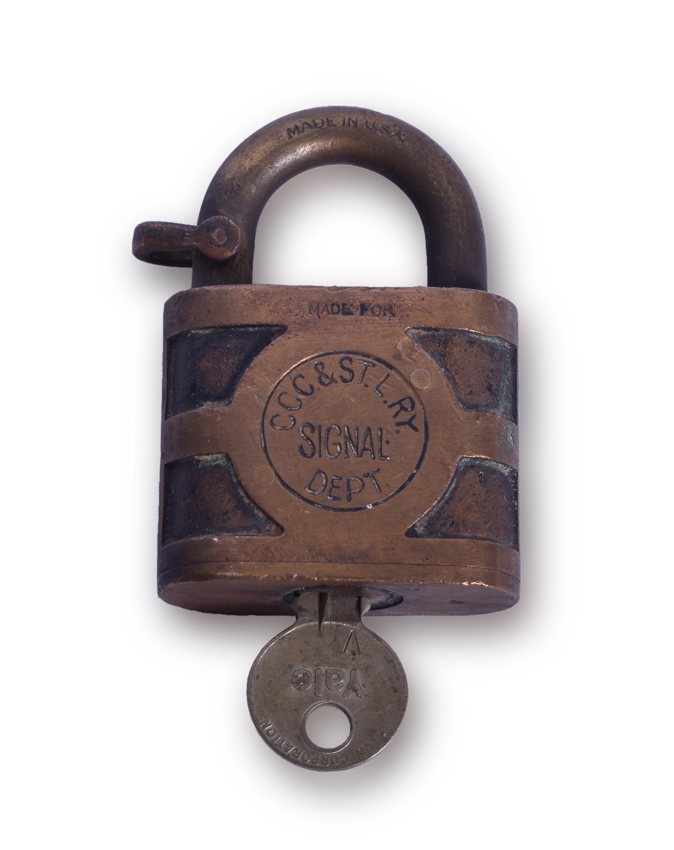 55 - Cleveland, Cincinnati, Chicago and St. Louis Railway / Big Four Yale Signal Dept. Lock w/ Key. thumbnail