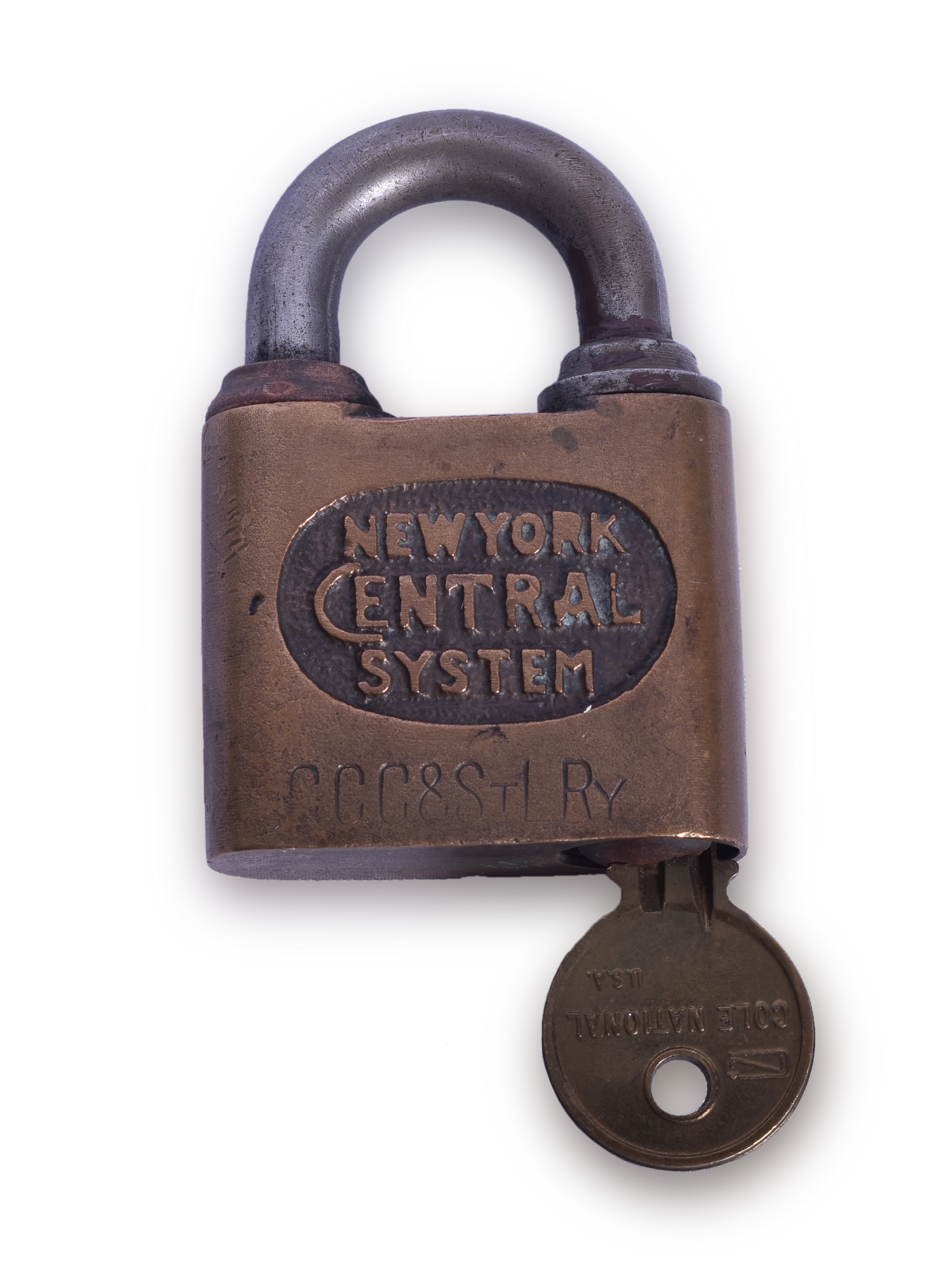 56 - Cleveland, Cincinnati, Chicago and St. Louis Railway / New York Central Signal Department Brass Lock thumbnail