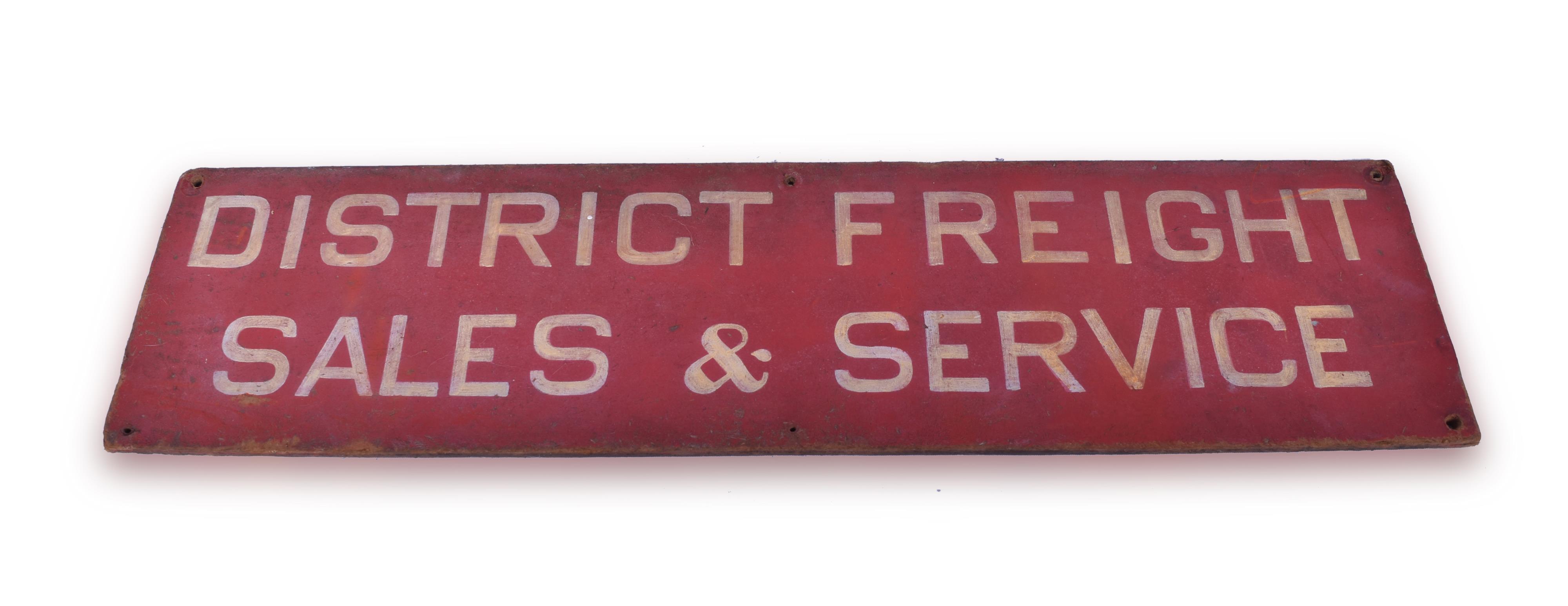 62 - District Freight Sales & Service Masonite Railroad Sign thumbnail