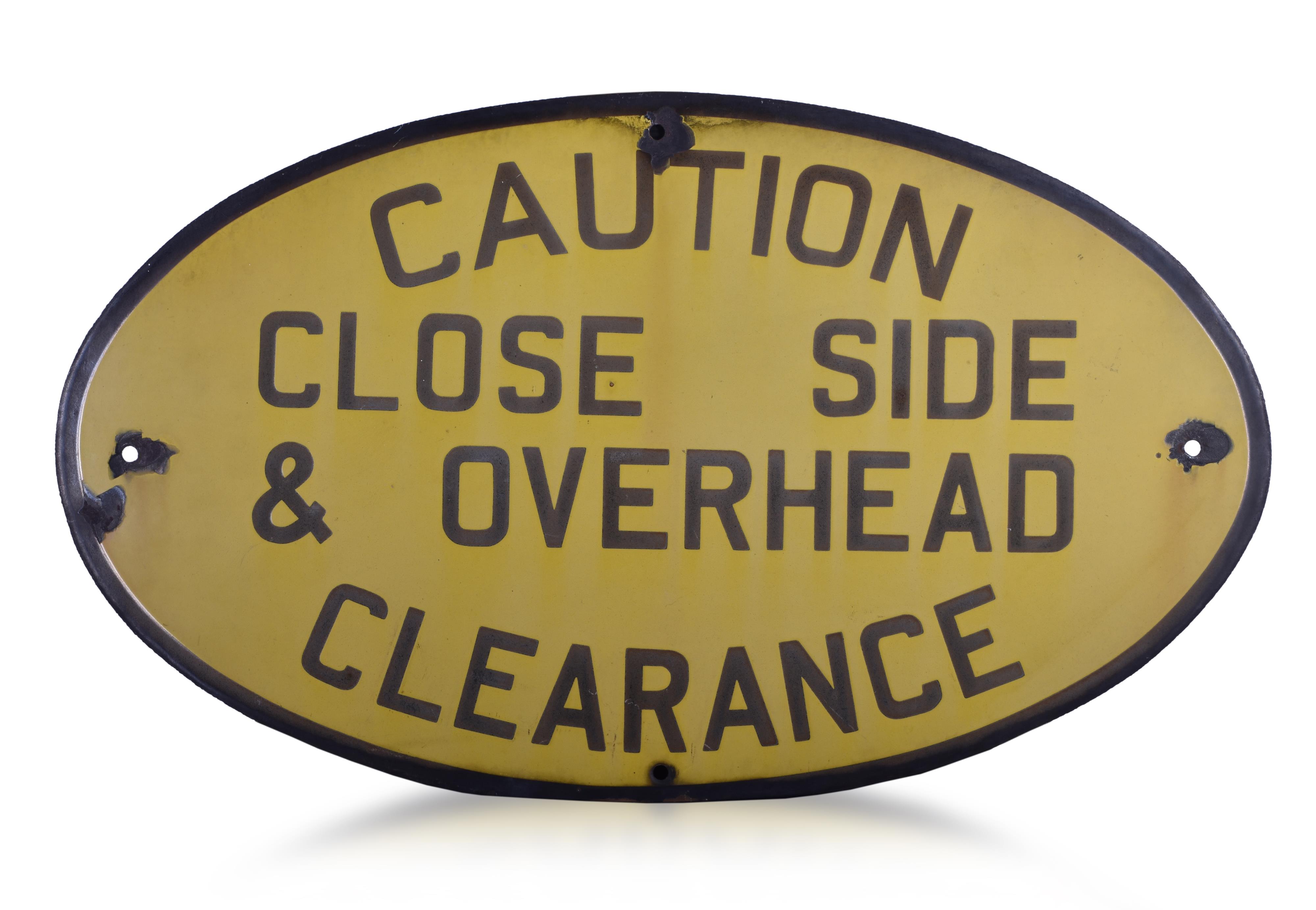 65 - Caution Close Side Clearance Railroad Porcelain Sign thumbnail