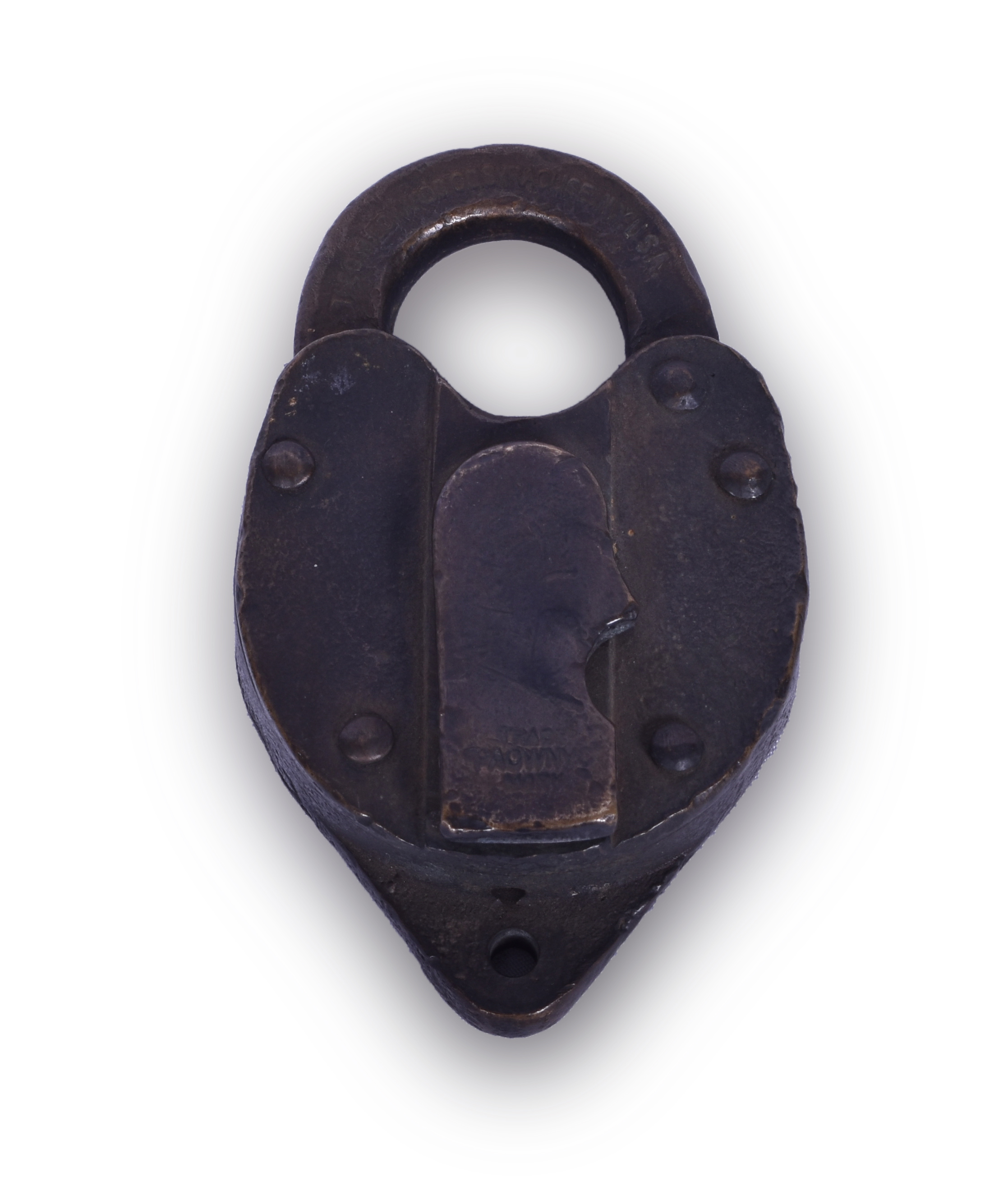 77 - O.M. Edwards Kansas City Southern Heart Shaped Brass Railroad Lock thumbnail