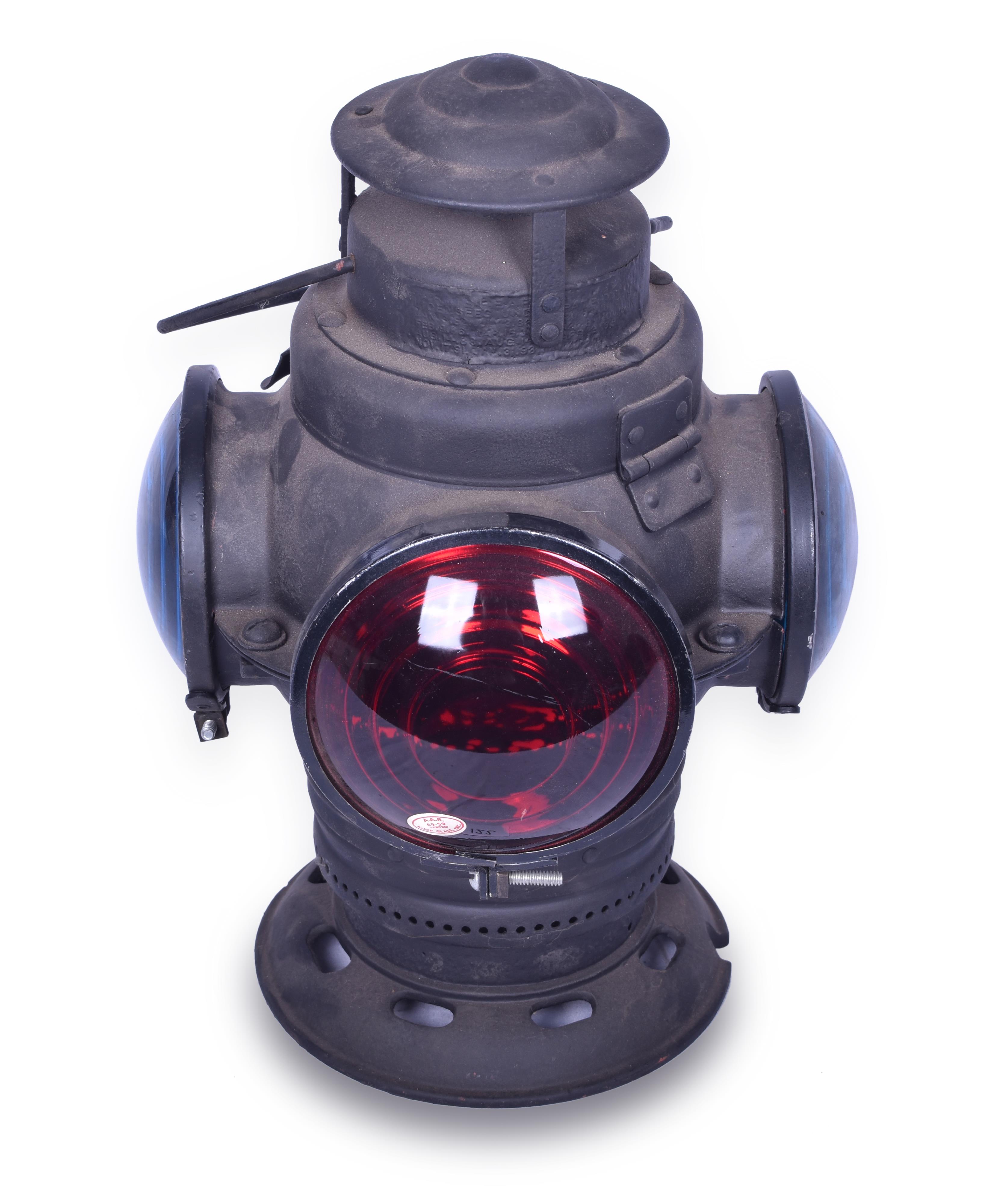 122 - Armspear Three Lens Railroad Marker Lantern - Restored thumbnail