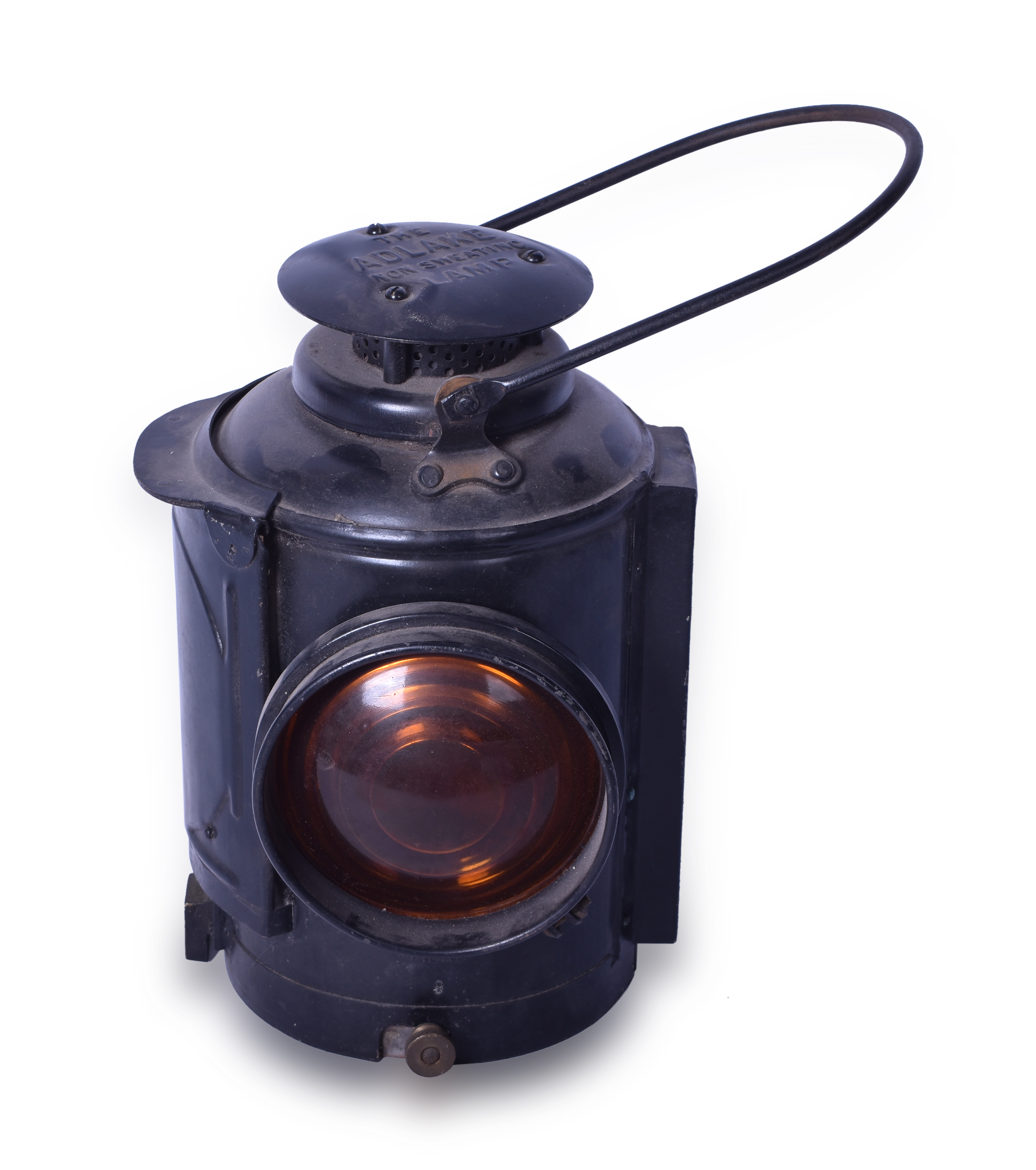 127 - Adlake No. 9 Single Amber Lens Semaphore Lamp - Lamp Manufacturing Railway Supplies LTD thumbnail