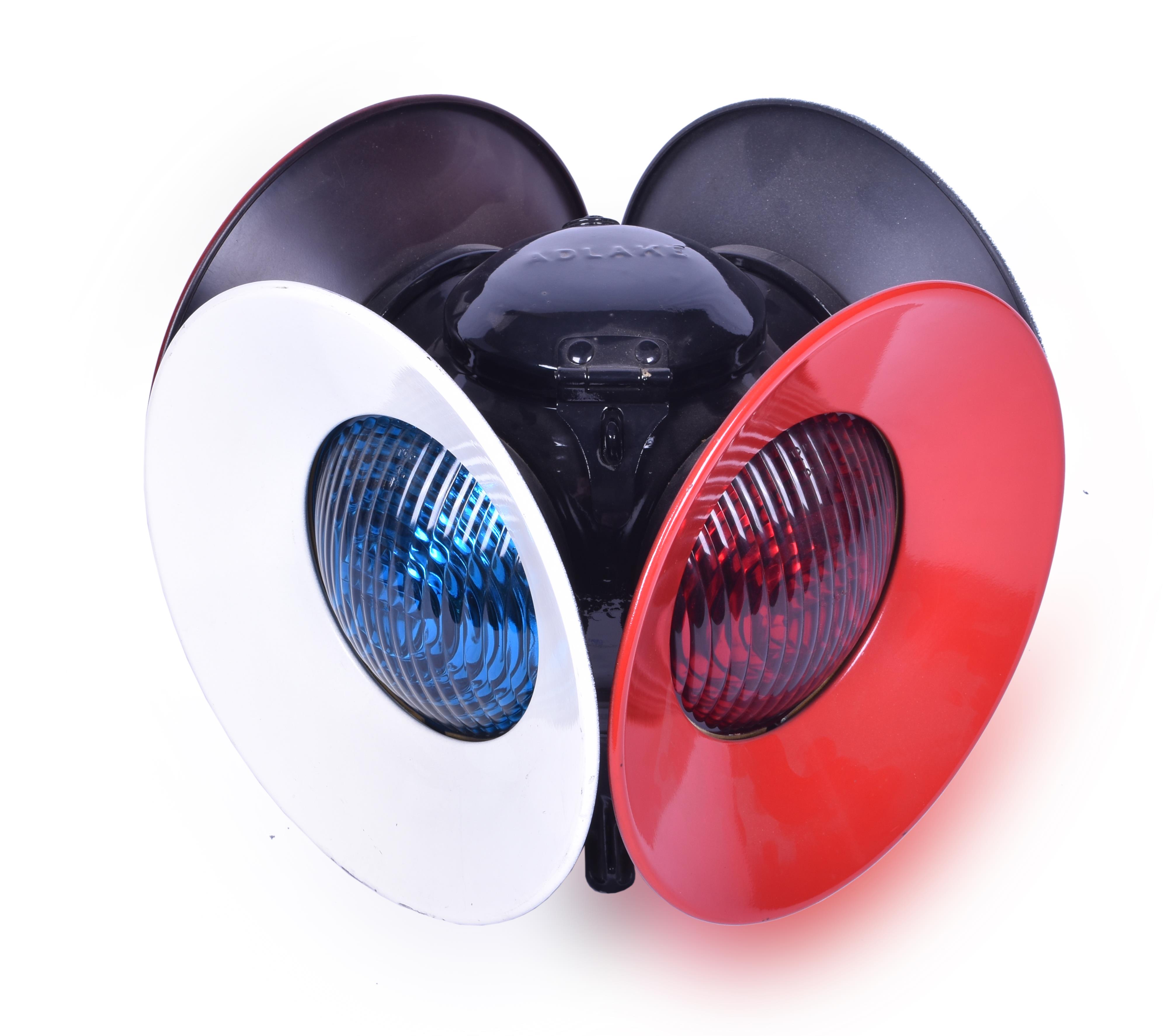 166 - Adlake 1406 1/2 Electric Railroad Switch Lantern w/ Red and White Day Targets thumbnail