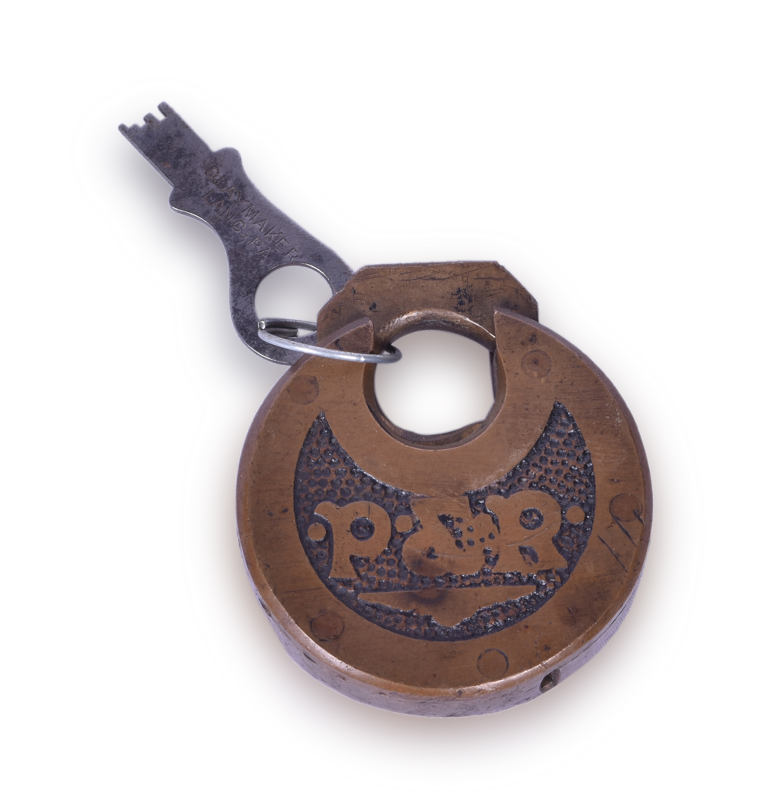 178 - Philadelphia and Reading Railroad Six Lever Brass Pancake Lock thumbnail