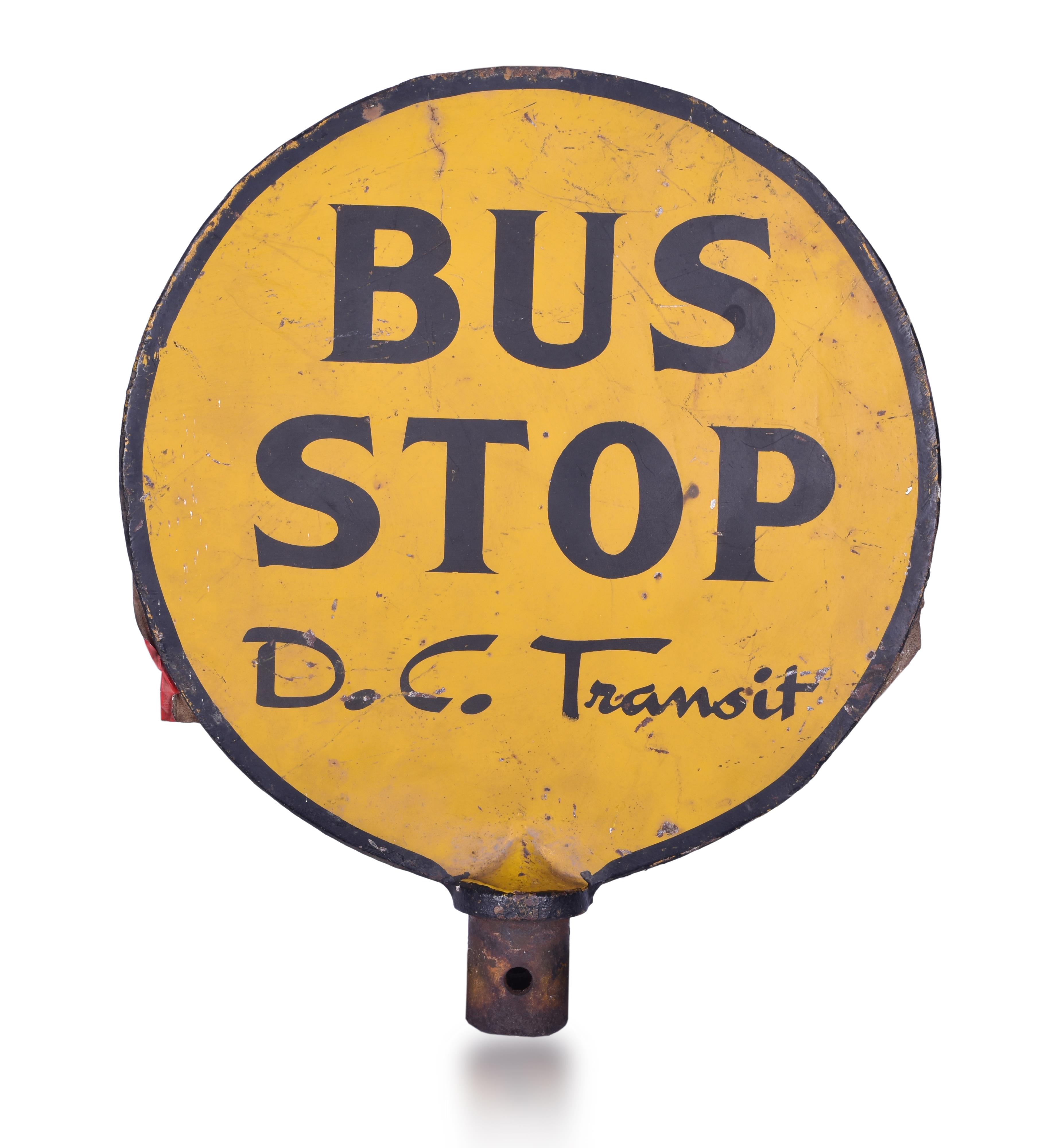184 - D.C. Transit Metal Bus Stop Sign. Measures 12