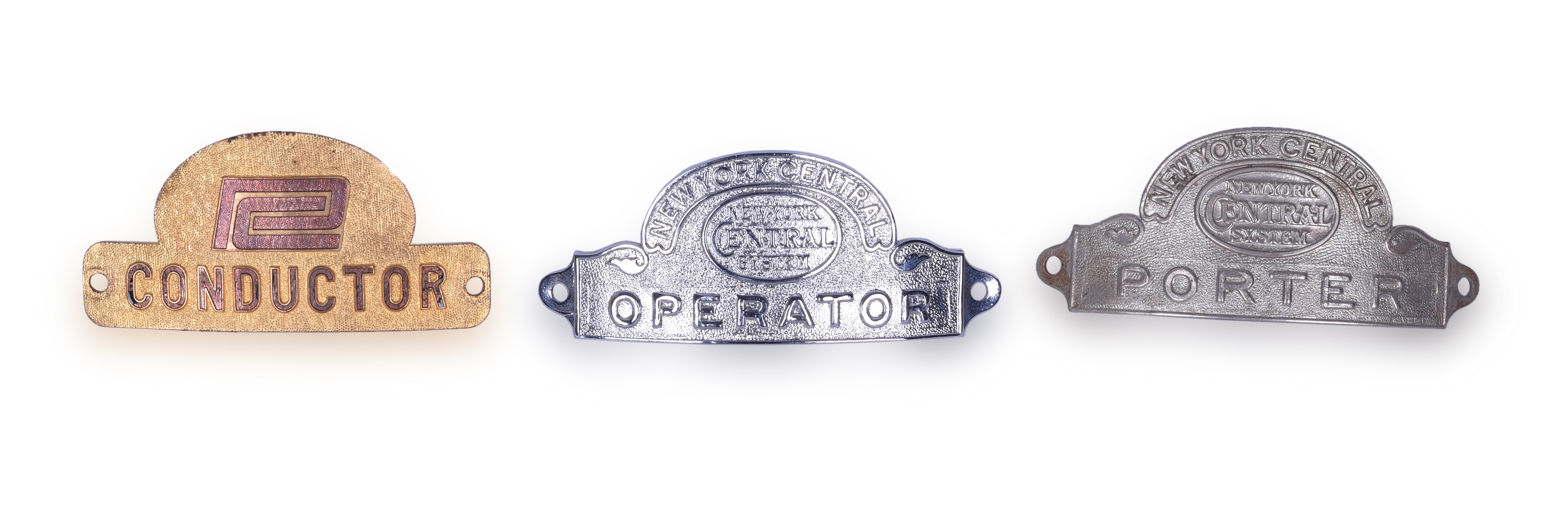 187 - Group of Three New York Central and Penn Central Hat Badges thumbnail