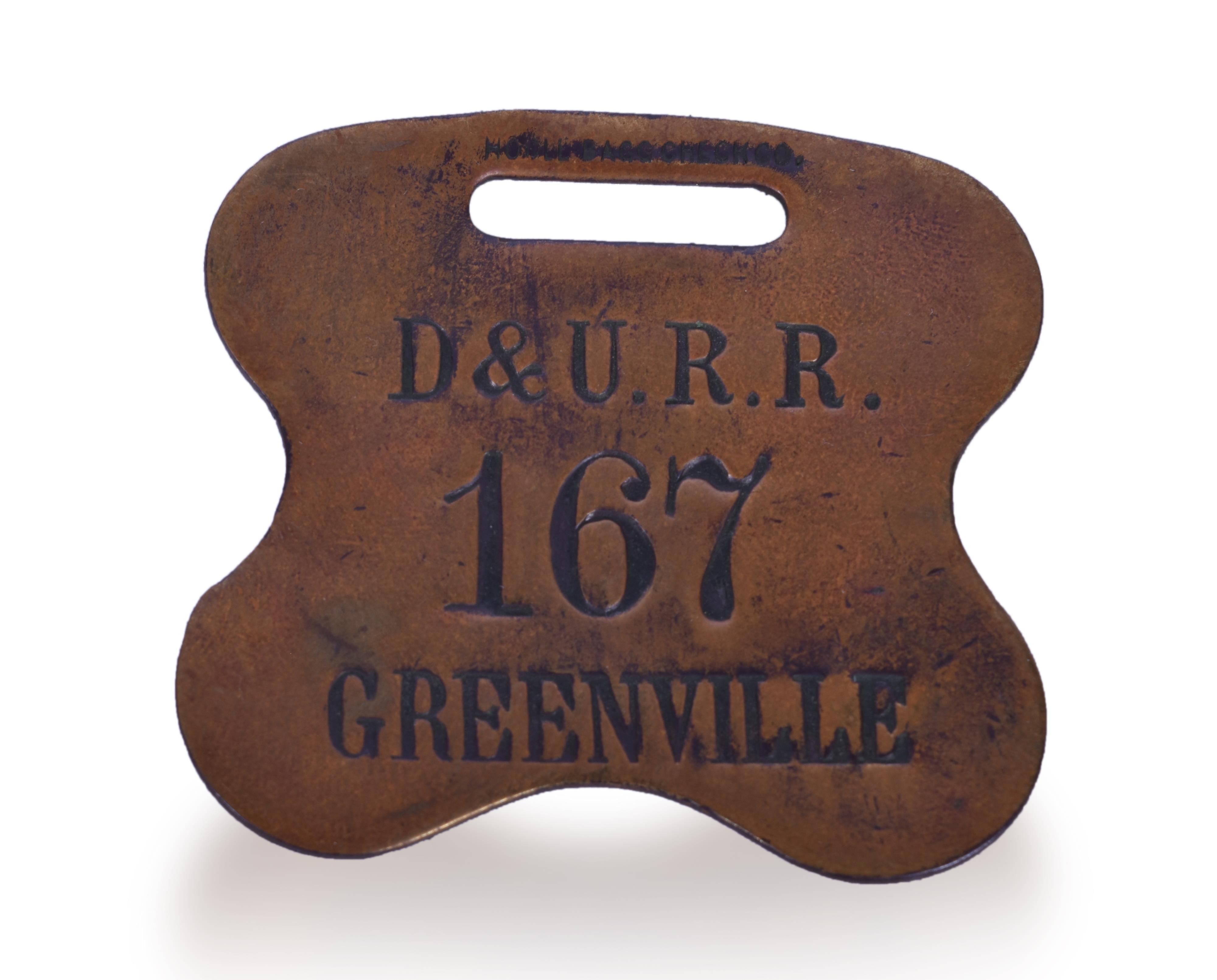 194 - Dayton and Union Railroad Greenville Brass Luggage Tag thumbnail