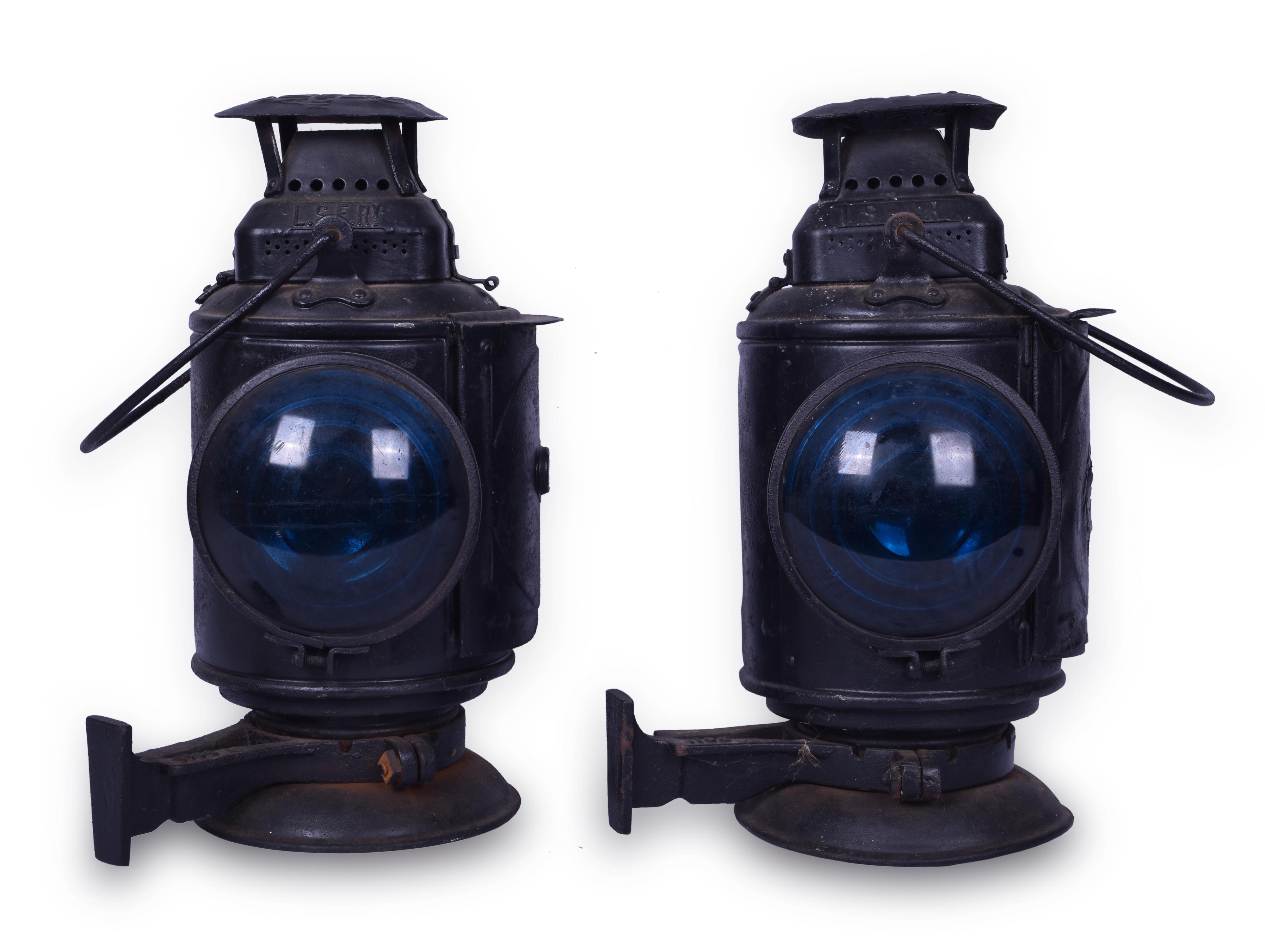 223 - Pair of Adlake No. 251 Lake Shore Electric Railway Right Side Marker Lanterns thumbnail