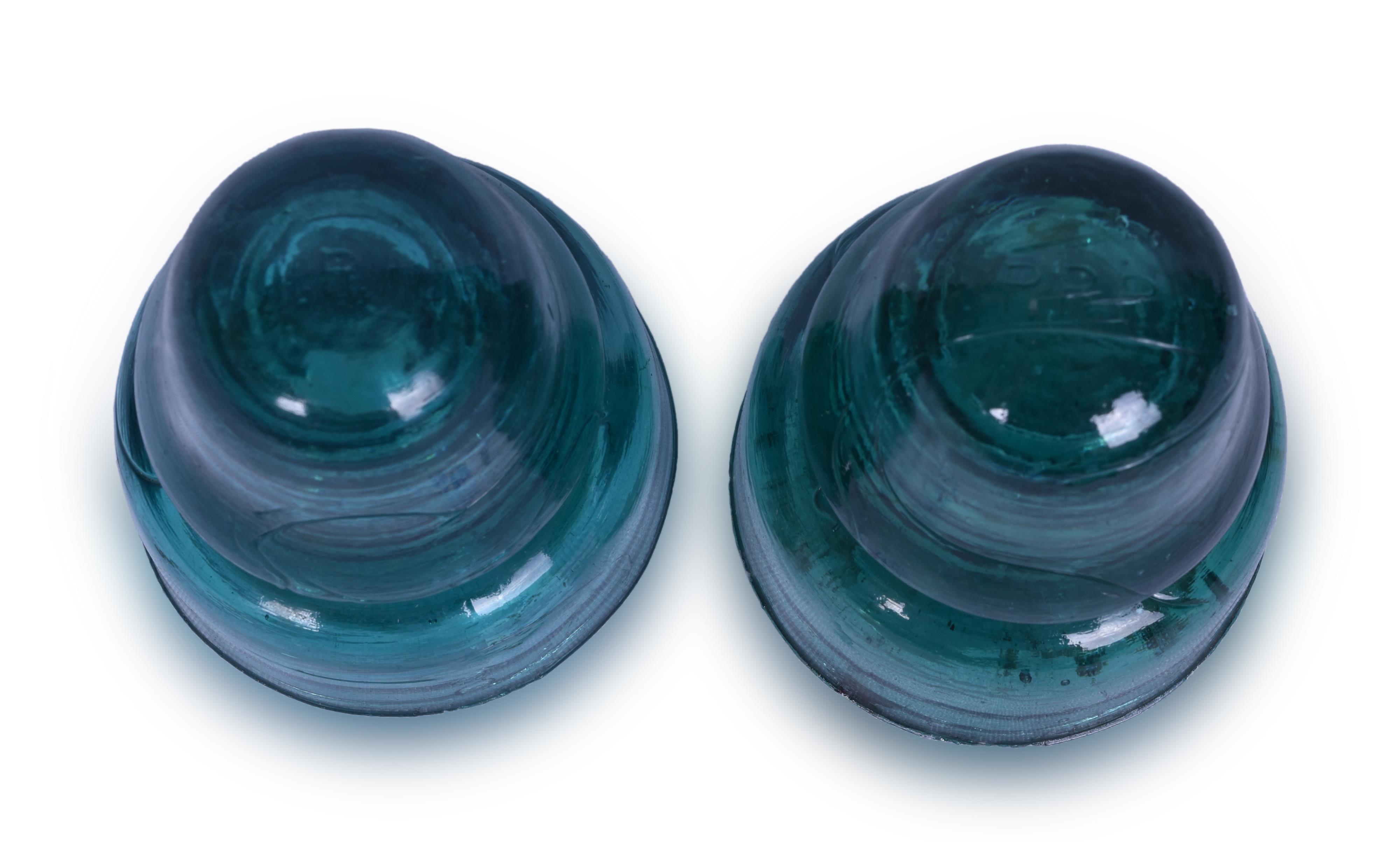 249 - Pair of Pennsylvania Railroad Glass Telegraph Line Insulators thumbnail