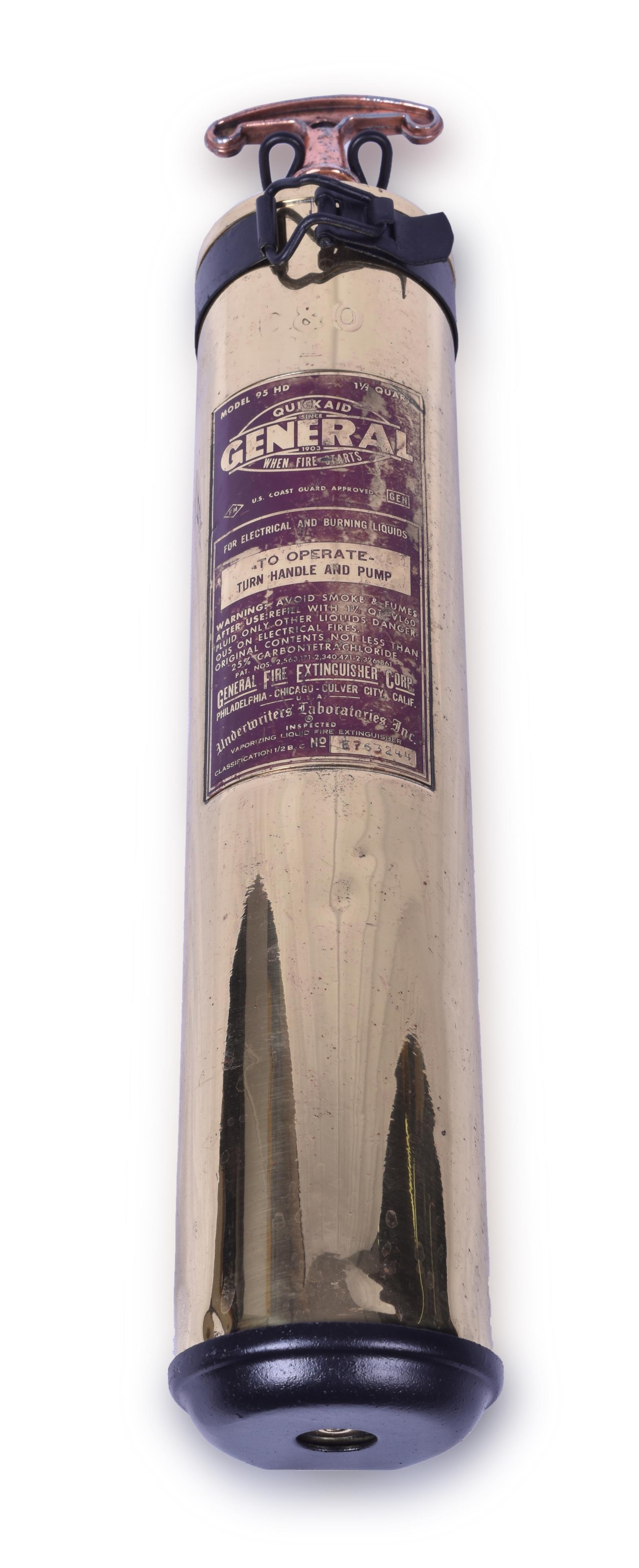 272 - Chesapeake and Ohio Railroad / General Detroit Corp Quick Aid Fire Extinguisher w/ Wall Mount. thumbnail