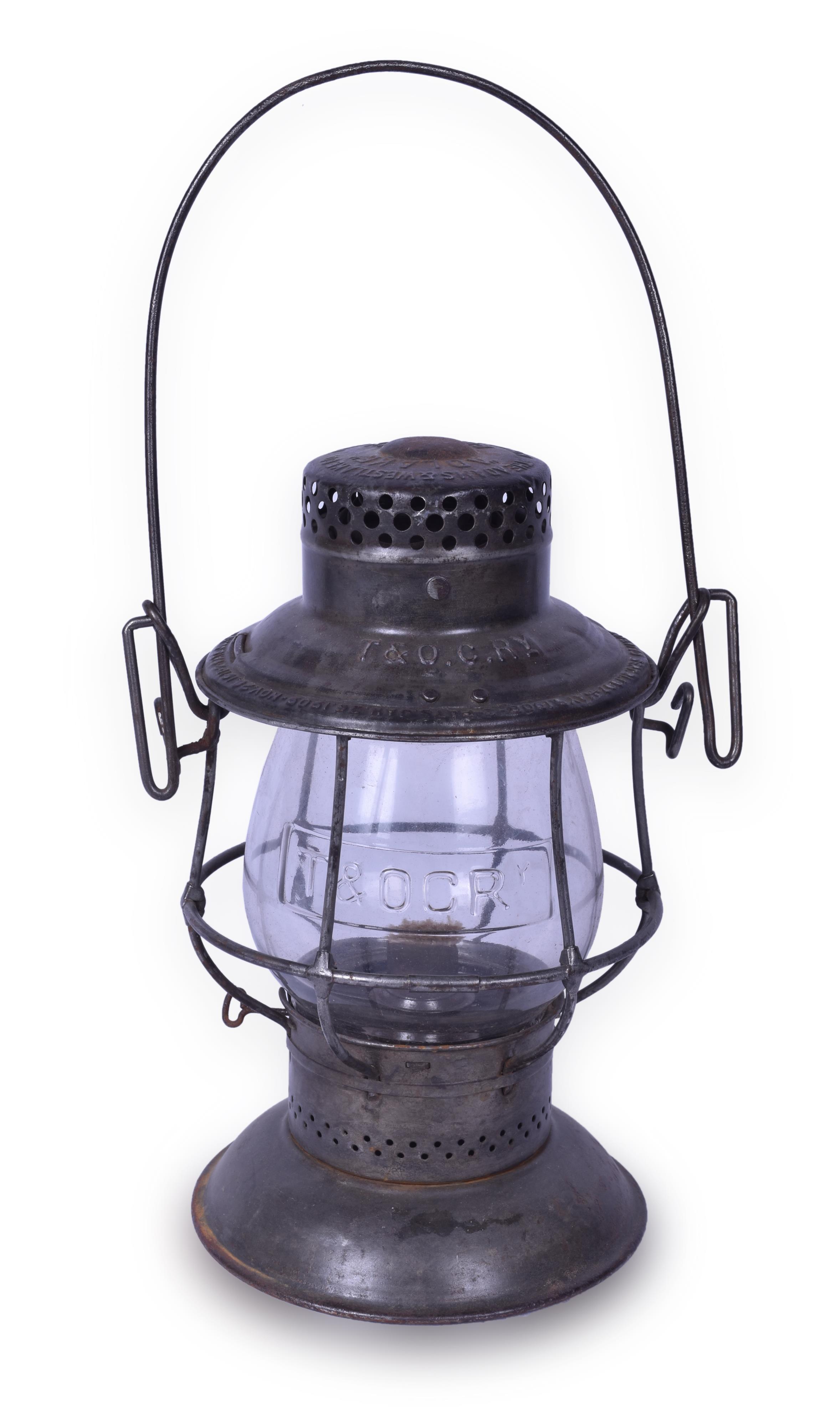 287 - Toldeo & Ohio Central Adlake Reliable Clear Globe Lantern w/ Cast Name Globe thumbnail