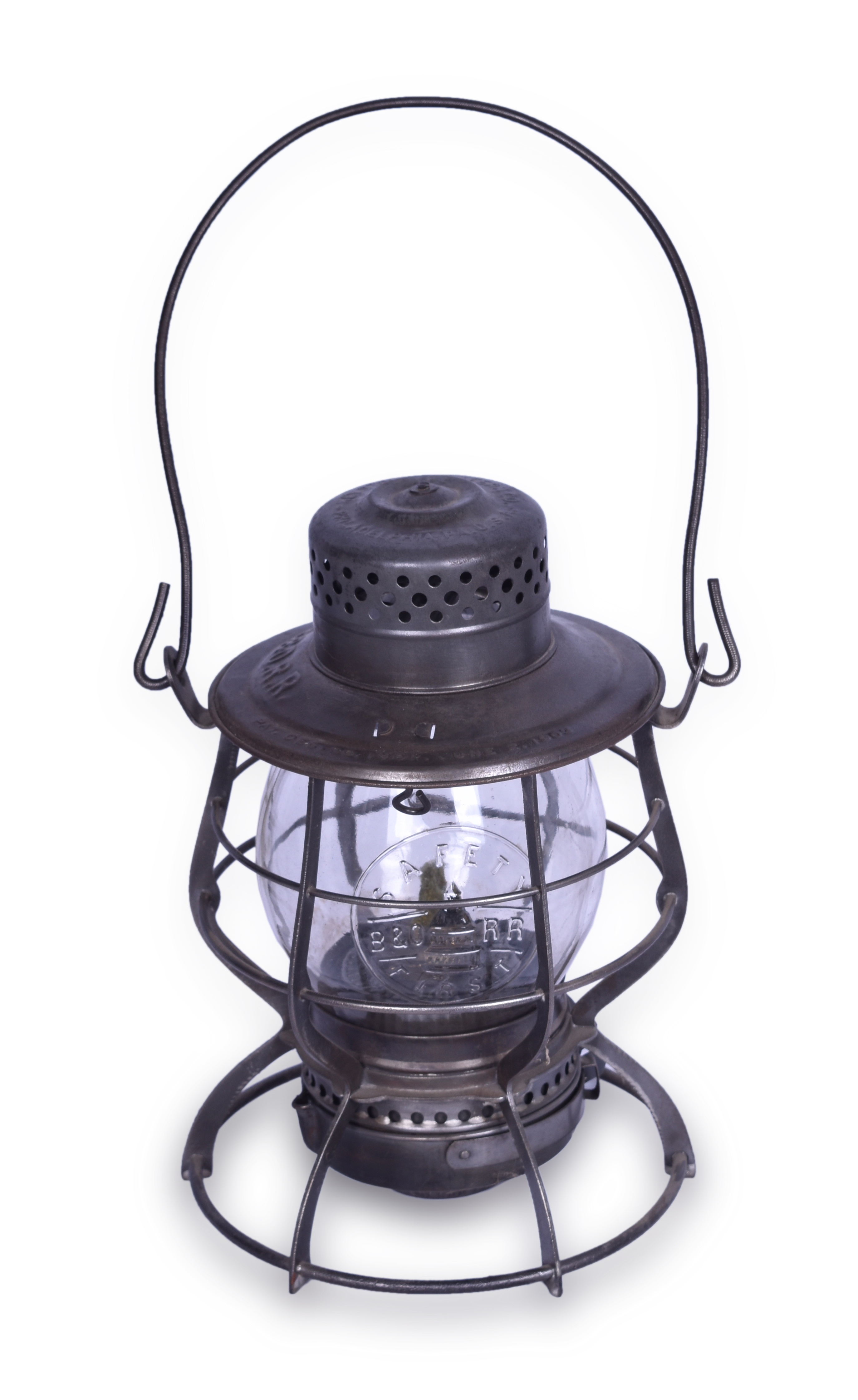292 - Keystone Lantern Company Baltimore and Ohio Railroad Clear Globe Lantern w/ Capitol Dome Logo thumbnail