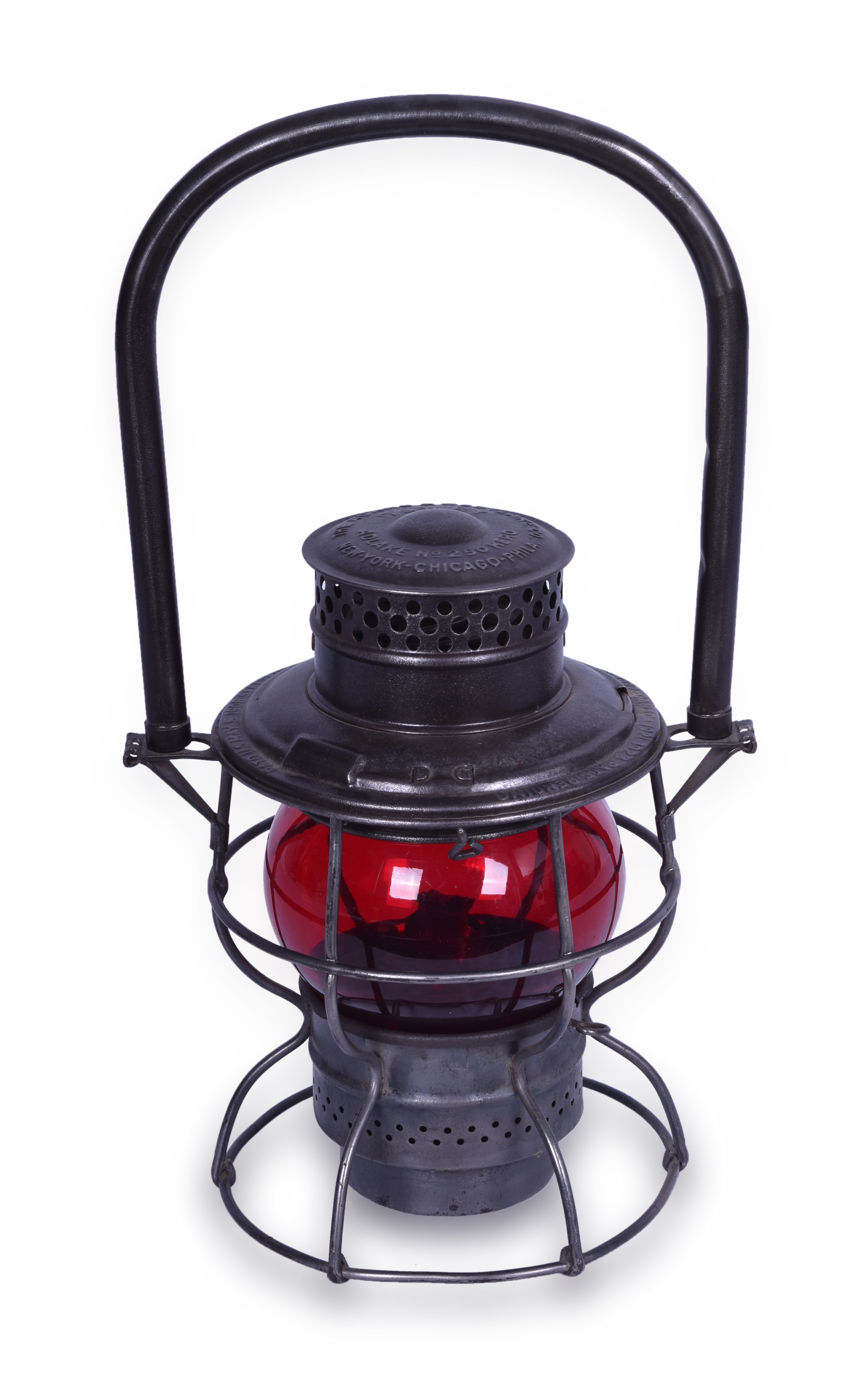 293 - Toledo & Wabash Railway Red Globe Adlake No. 250 Kero Lantern thumbnail