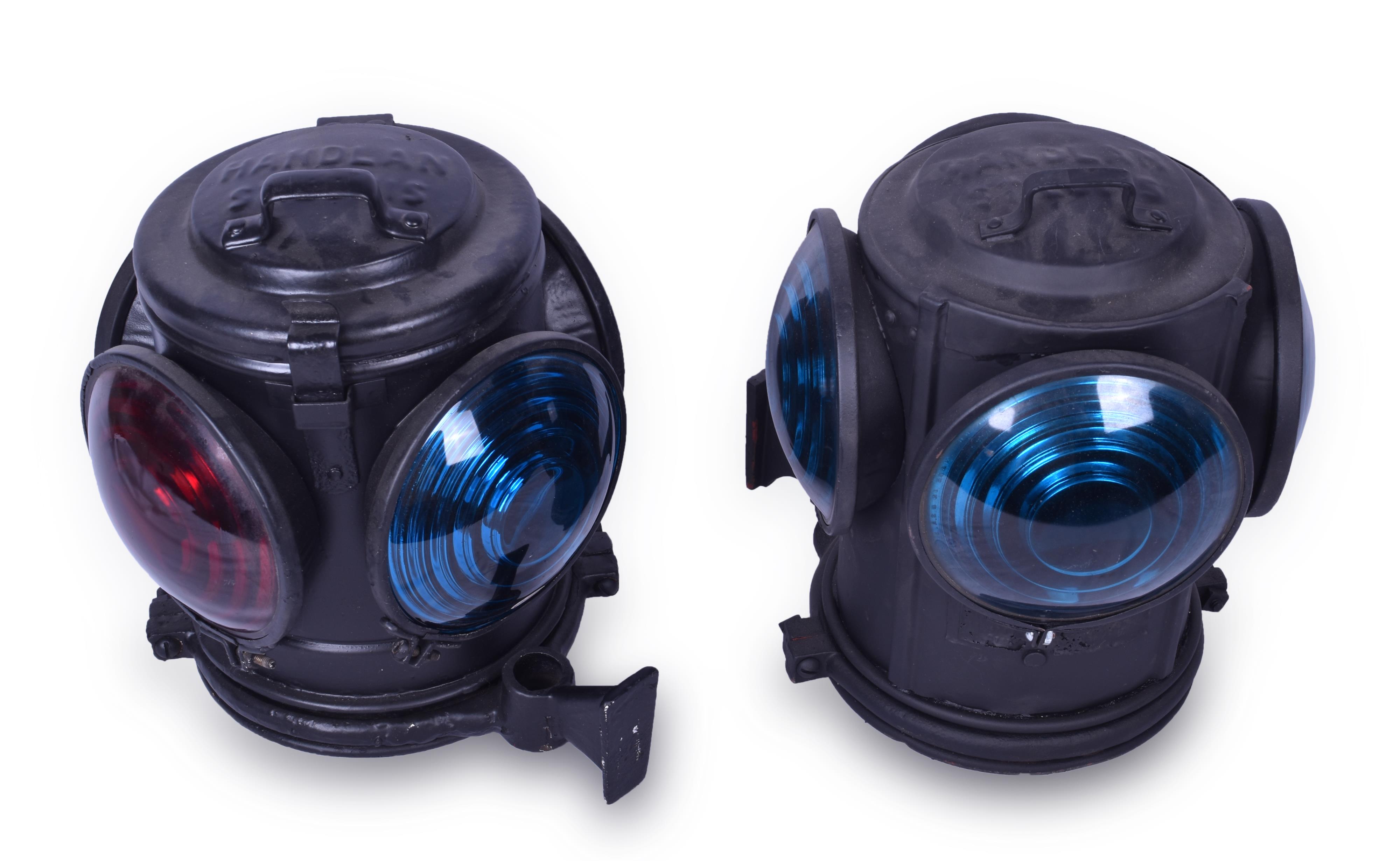 297 - Pair of No. 79 Handlan Restored Railroad Marker Lamps thumbnail