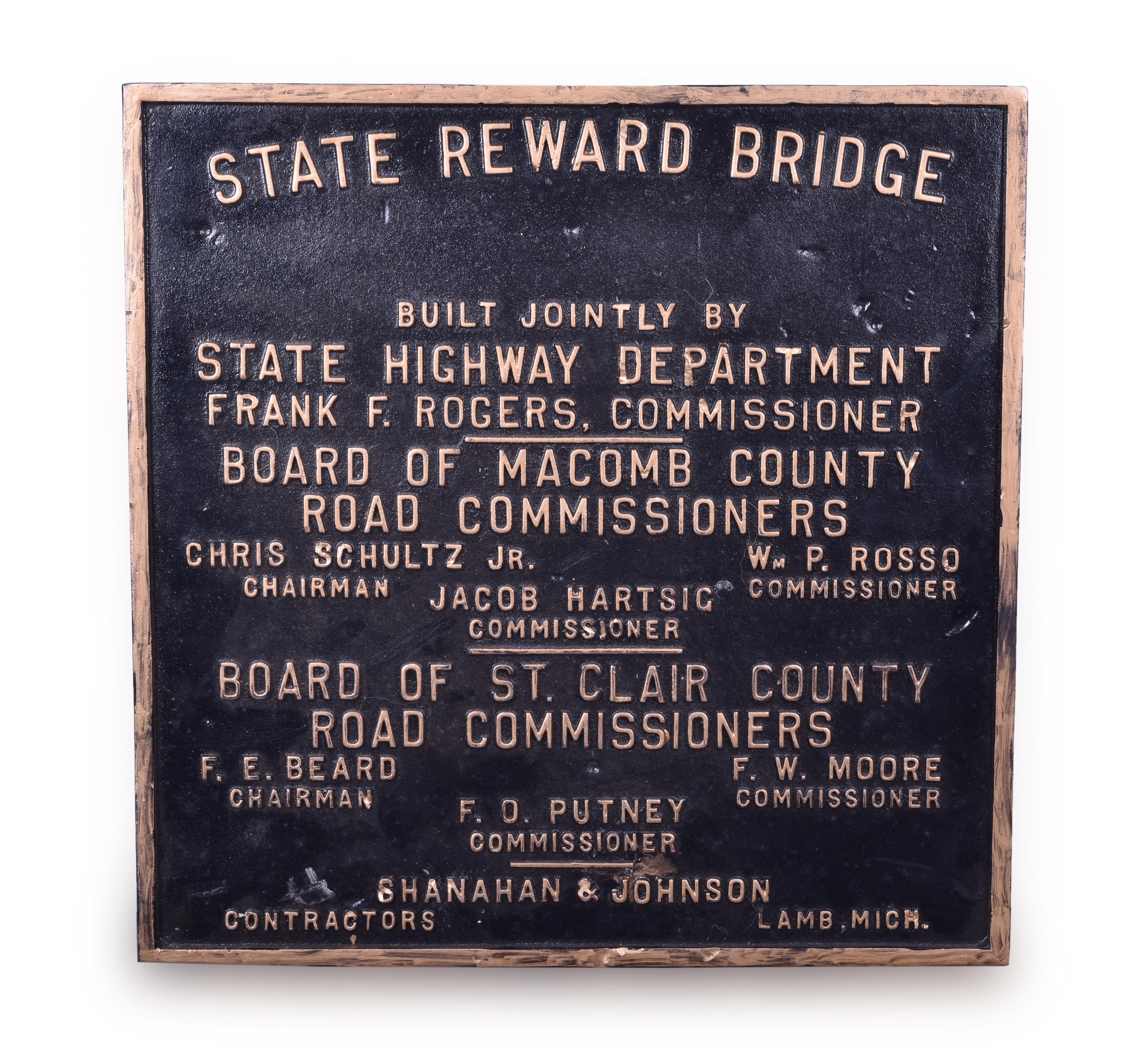 301 - State Reward Bridge Builders Plaque - Port Huron, Michigan. thumbnail
