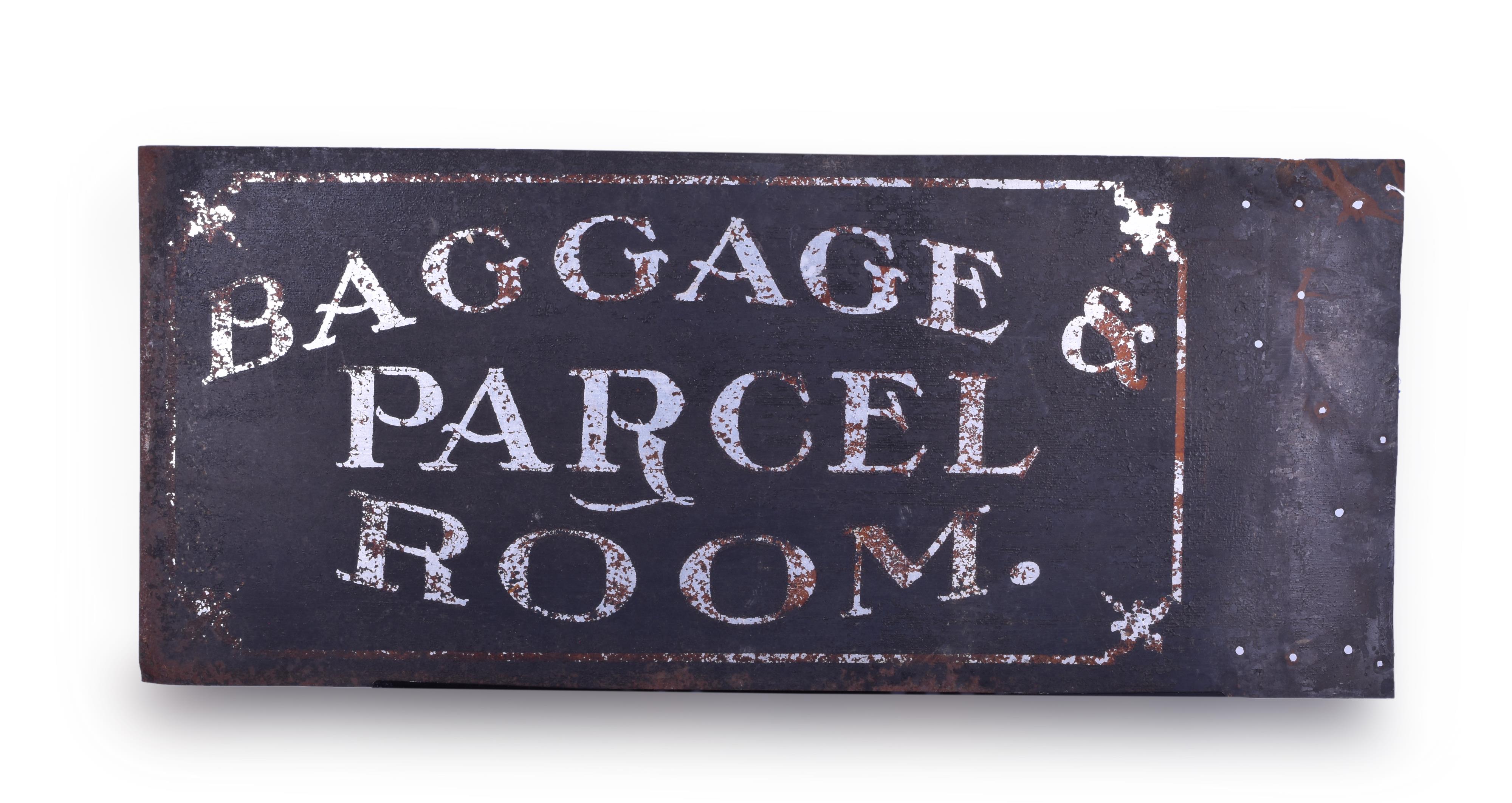 315 - Double Sided Baggage & Parcel Room Painted Steel Sign thumbnail