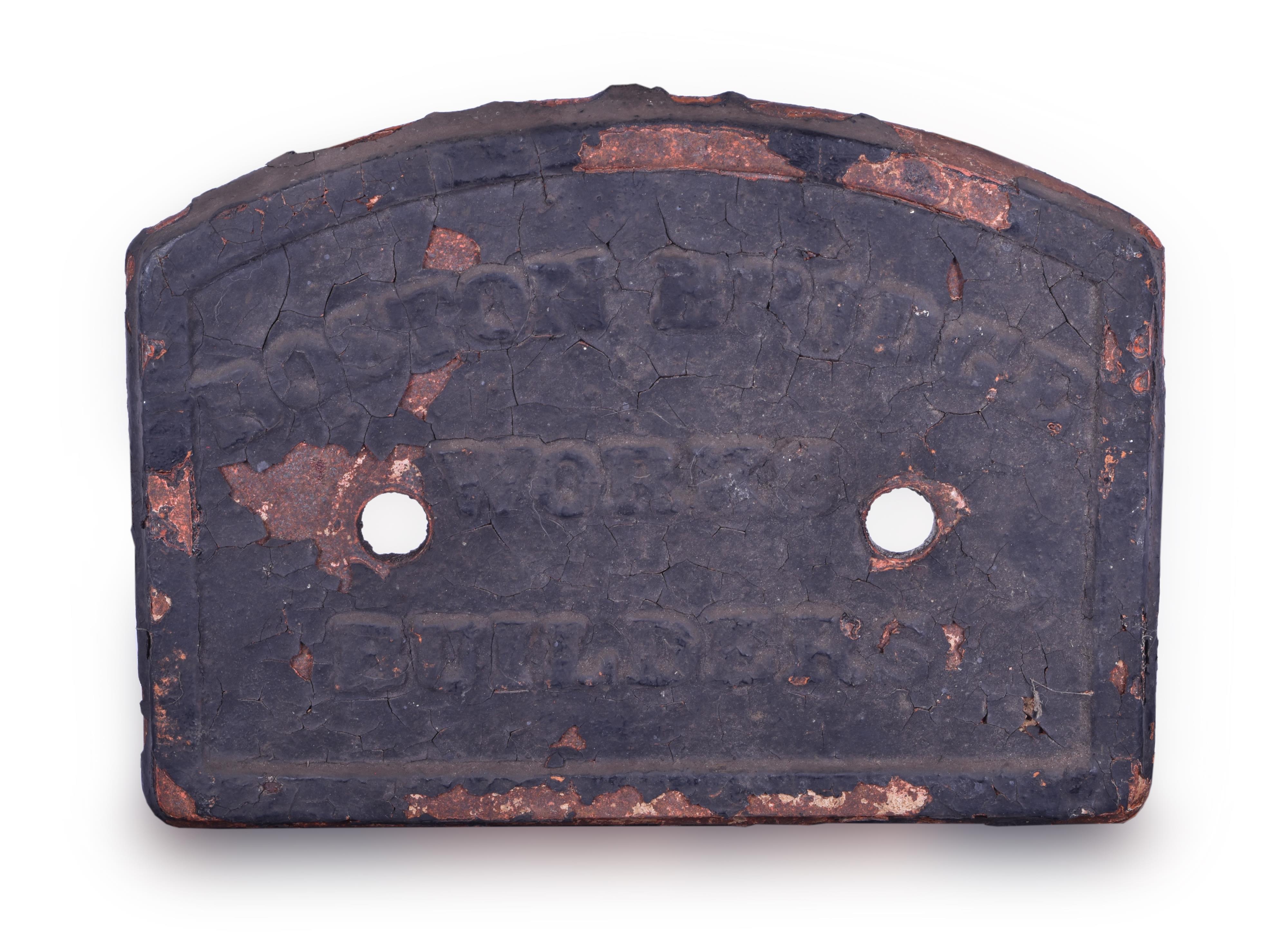 316 - Boston Bridge Works Builders Cast Iron Builders Plate. thumbnail